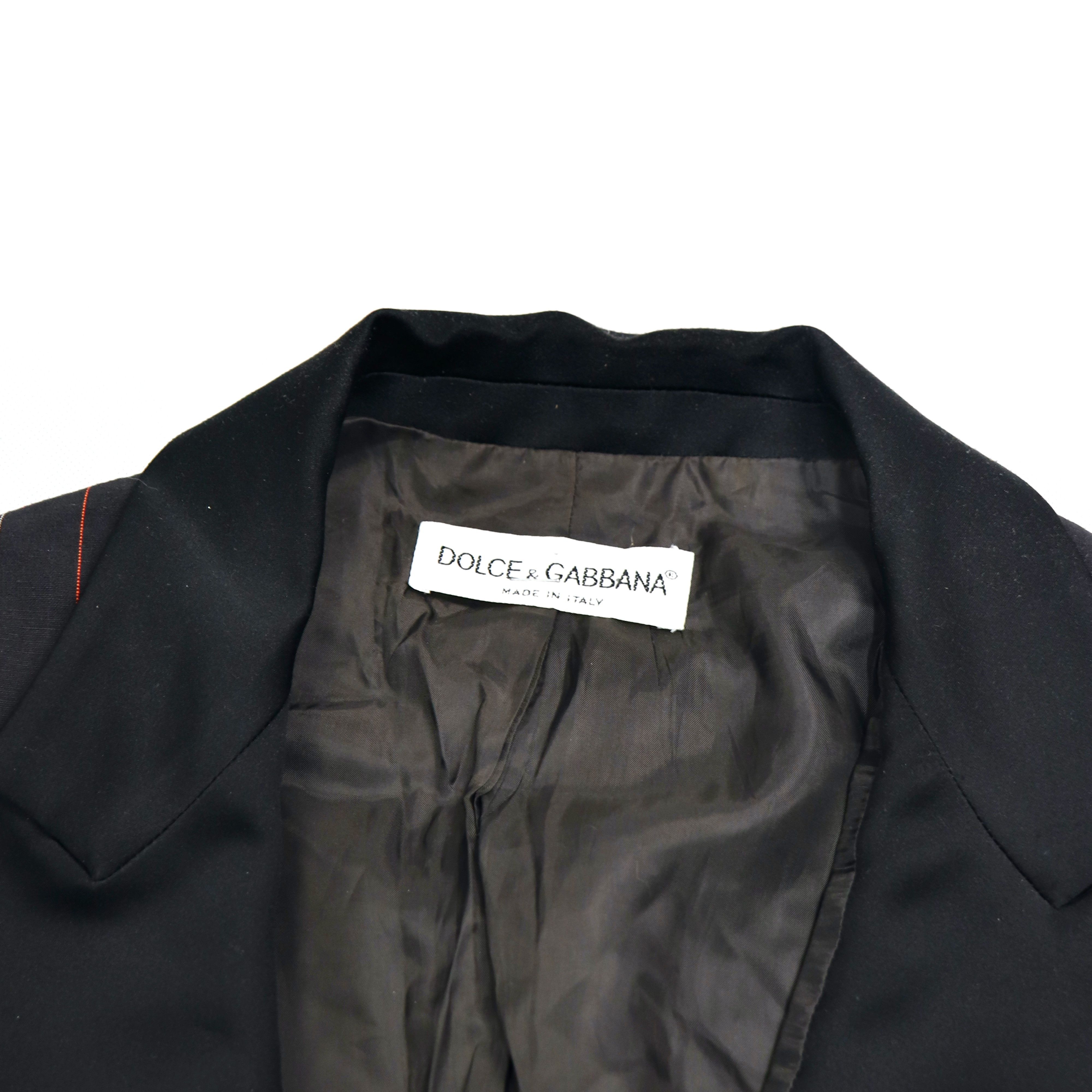 Dolce & Gabbana 1990 First Collections Stripped Linen Vintage Blazer Jacket Size US XS / EU 42 / 0 - 3 Thumbnail