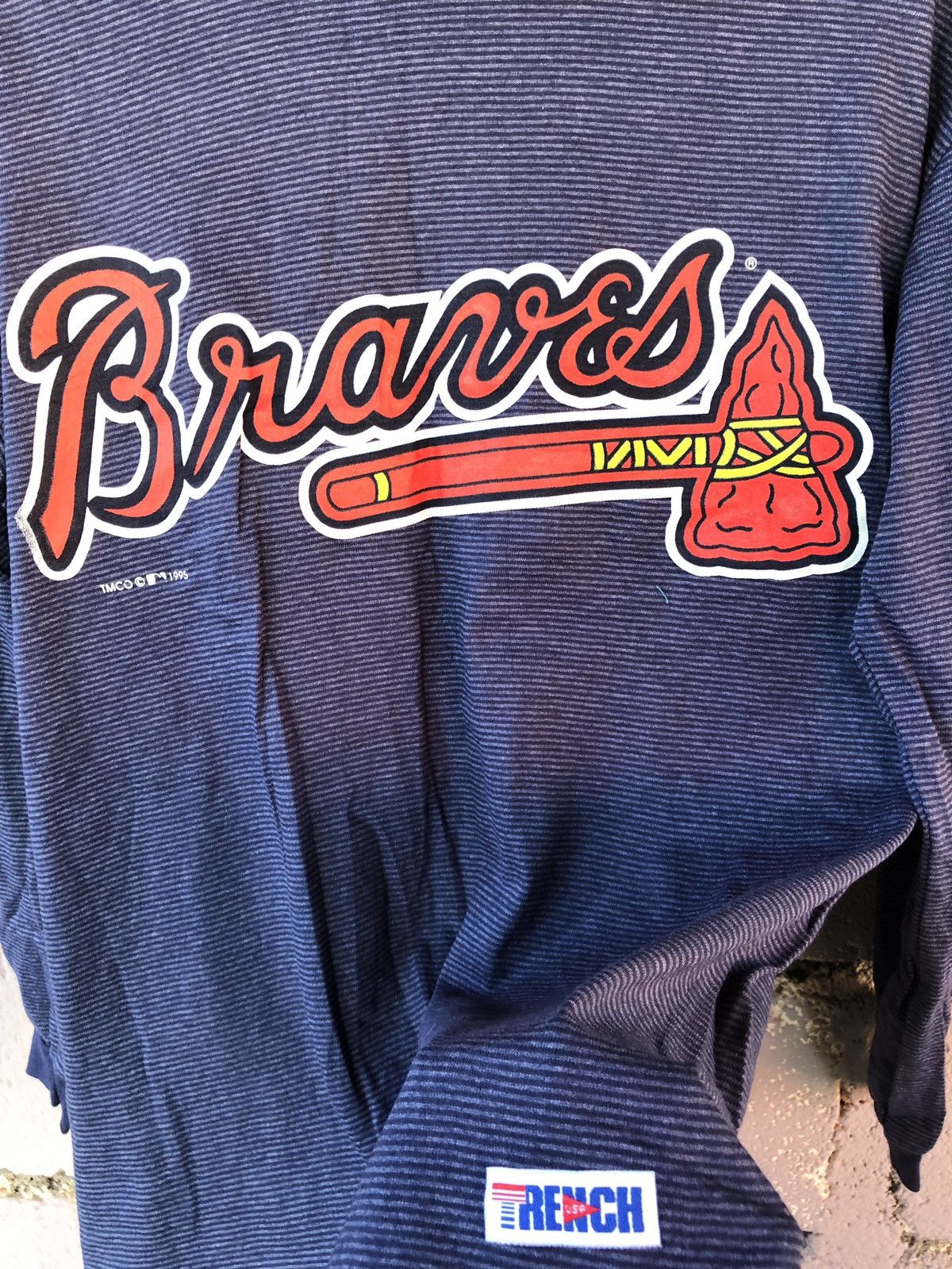 MLB Rare 90s Vintage Atlanta Braves Mlb Made In USA Hoodies Size US XL / EU 56 / 4 - 2 Thumbnail