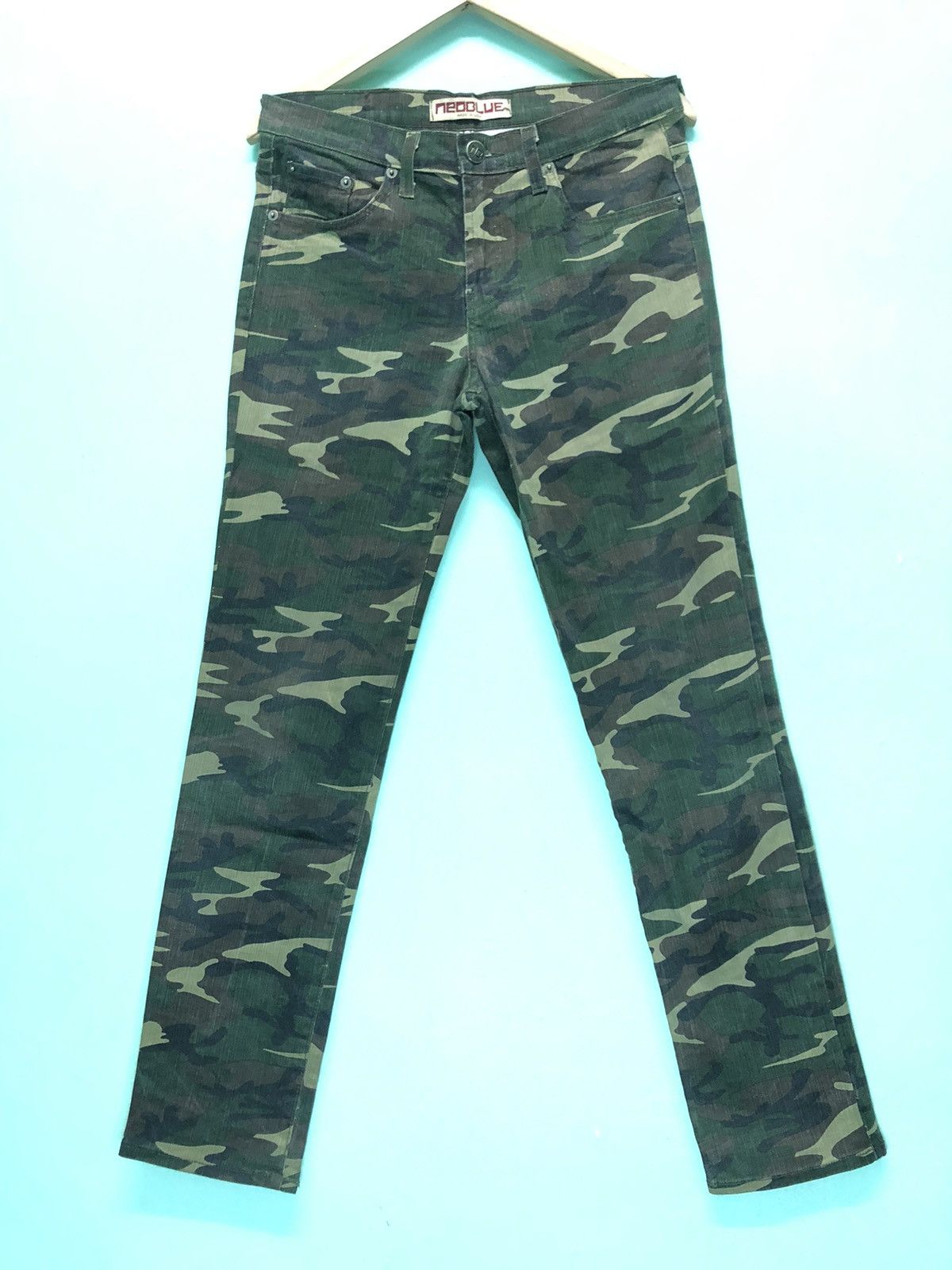 Vintage VINTAGE NEO BLUE MADE IN USA 🇺🇸 CAMO DENIM PANTS Size US 30 / EU 46 - 1 Thumbnail