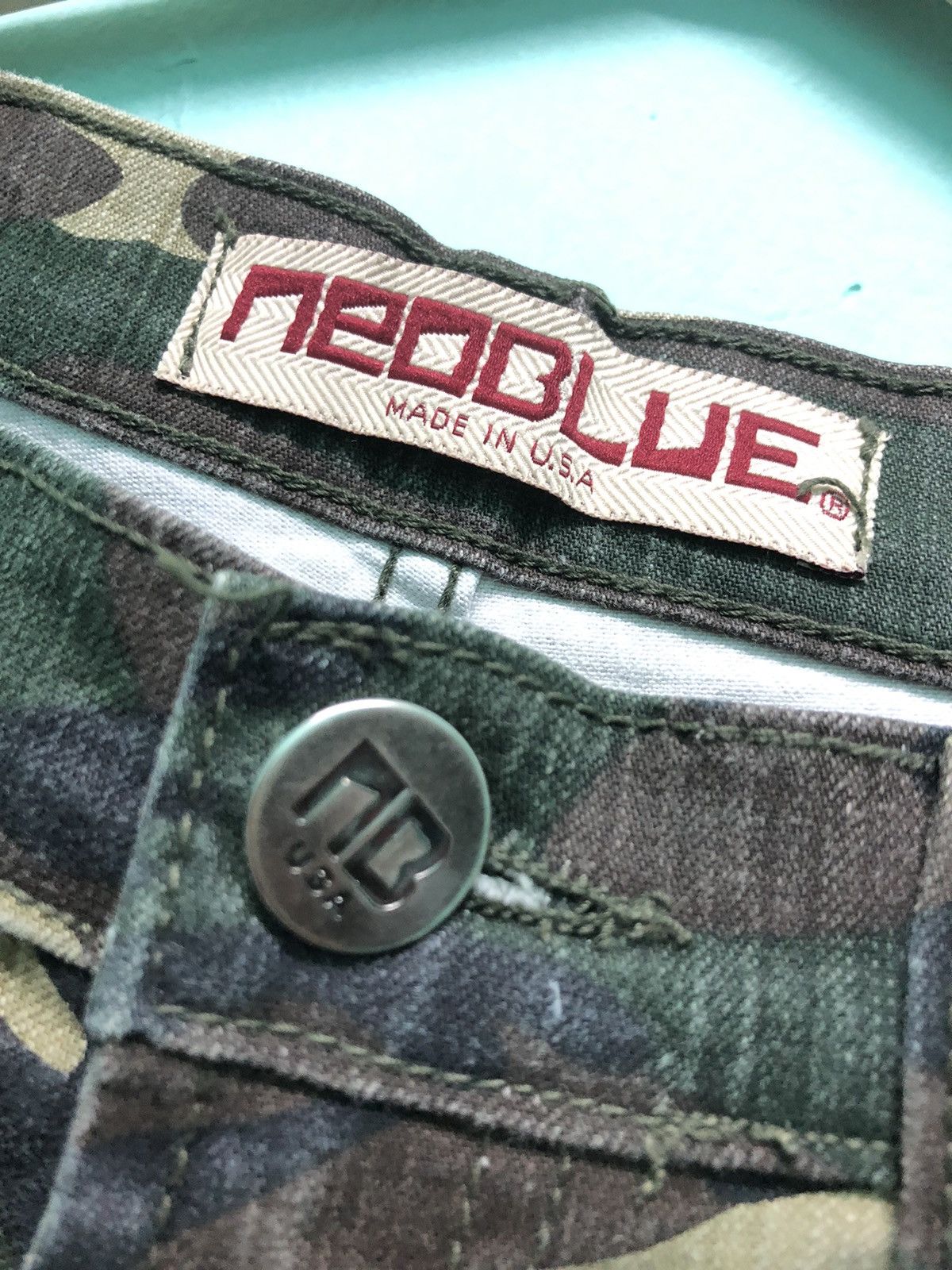 Vintage VINTAGE NEO BLUE MADE IN USA 🇺🇸 CAMO DENIM PANTS Size US 30 / EU 46 - 3 Thumbnail