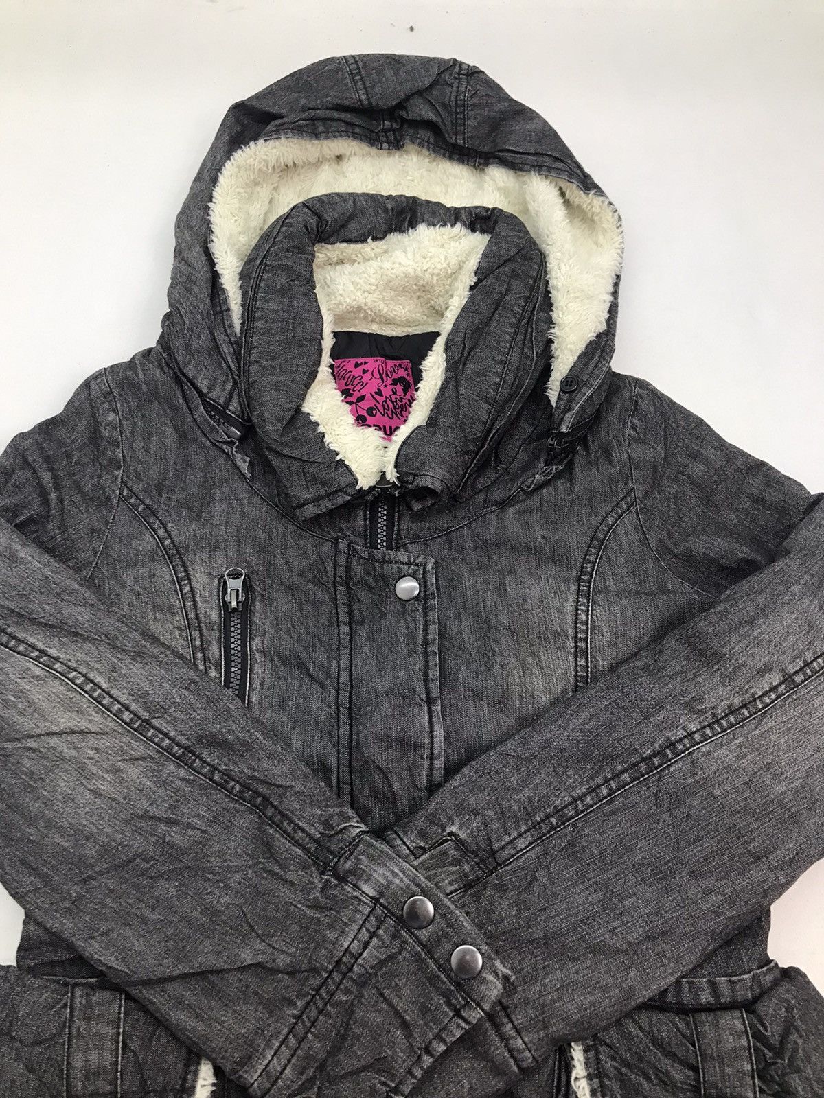 Fiorucci Fiorucci hooded fur parka denim jacket Size S / US 4 / IT 40 - 4 Thumbnail