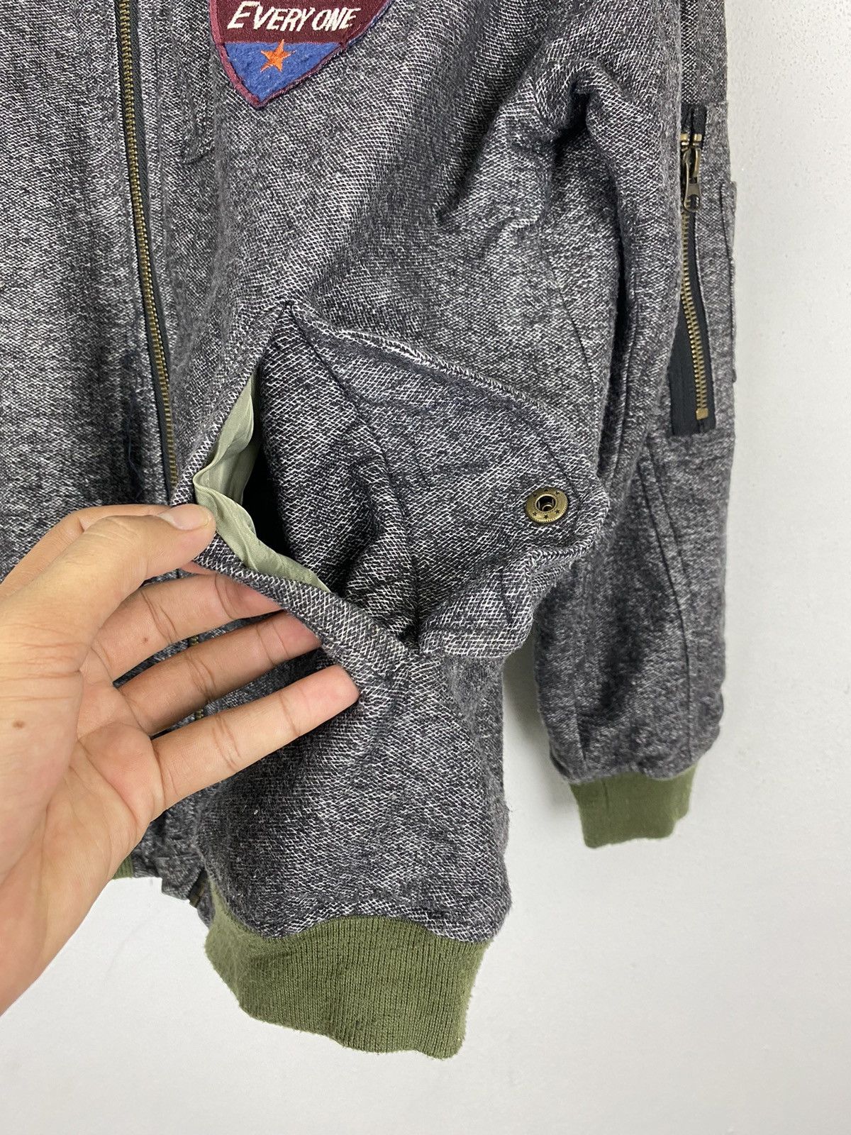Japanese Brand DOUBLE NAME PATCH DESIGN BOMBER JACKET Size US M / EU 48-50 / 2 - 10 Thumbnail