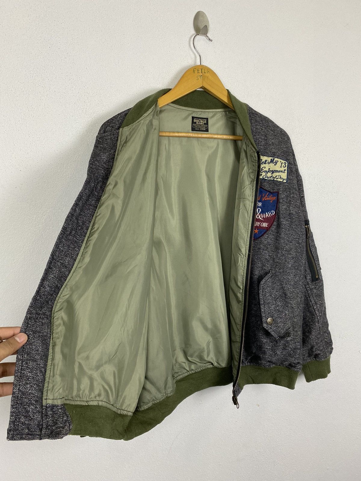 Japanese Brand DOUBLE NAME PATCH DESIGN BOMBER JACKET Size US M / EU 48-50 / 2 - 4 Thumbnail