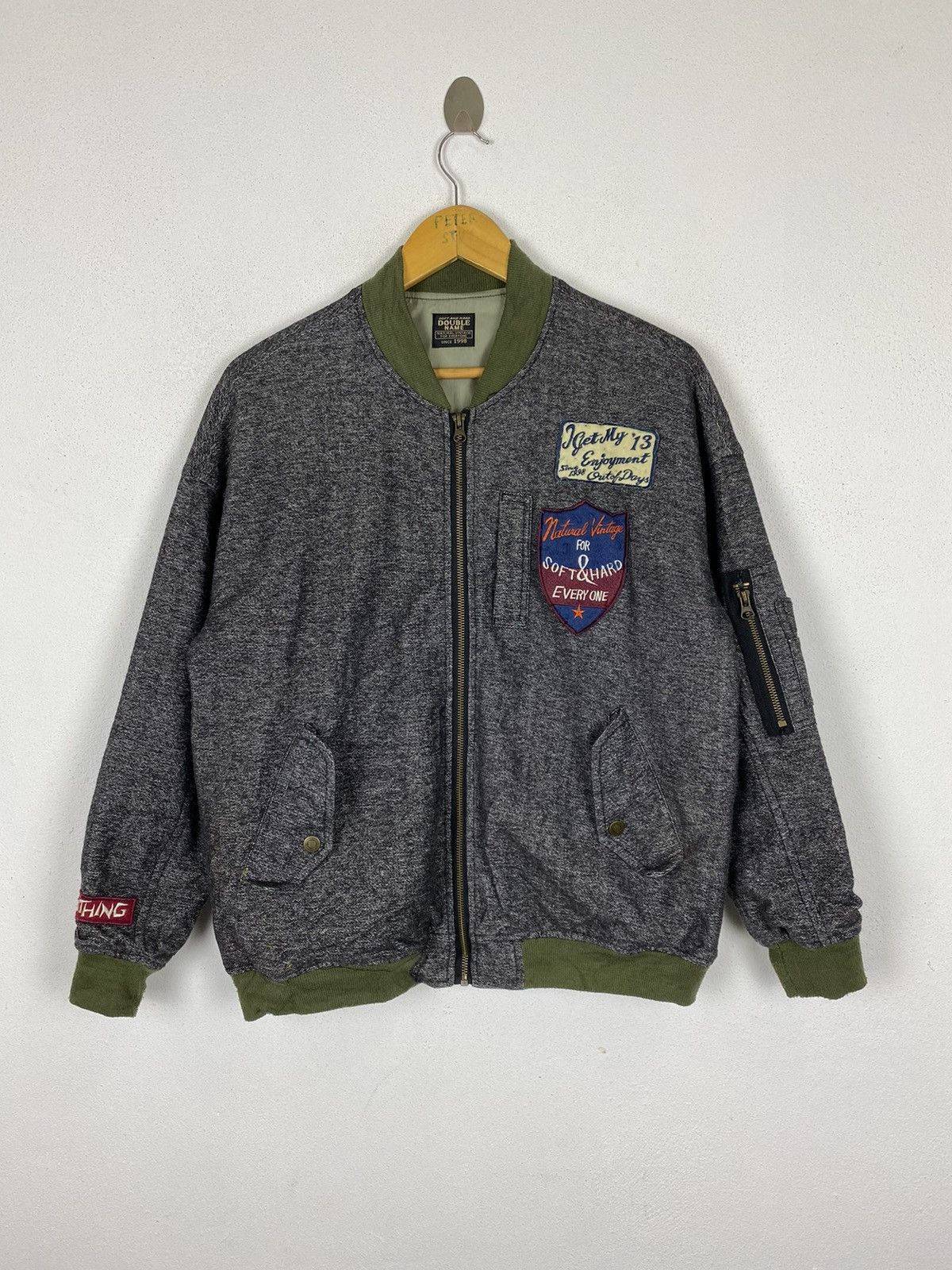 Japanese Brand DOUBLE NAME PATCH DESIGN BOMBER JACKET Size US M / EU 48-50 / 2 - 2 Thumbnail