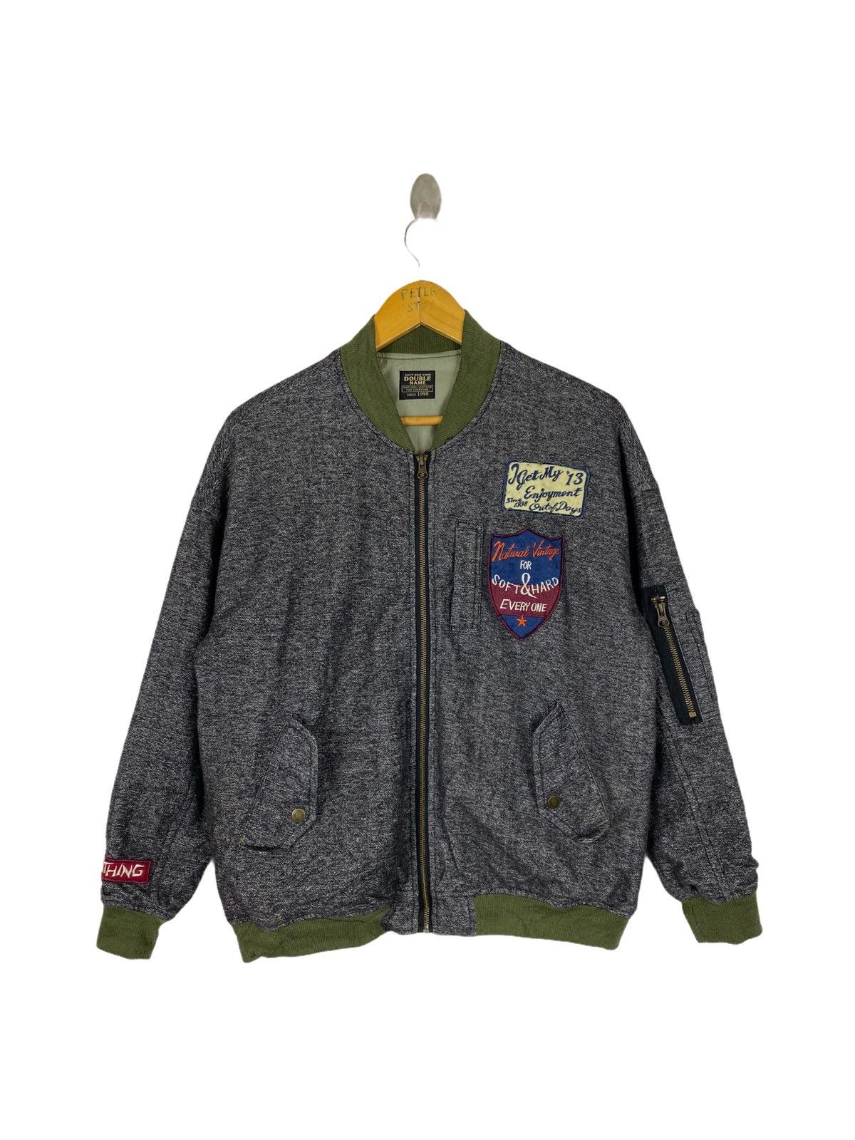 Japanese Brand DOUBLE NAME PATCH DESIGN BOMBER JACKET Size US M / EU 48-50 / 2 - 1 Thumbnail