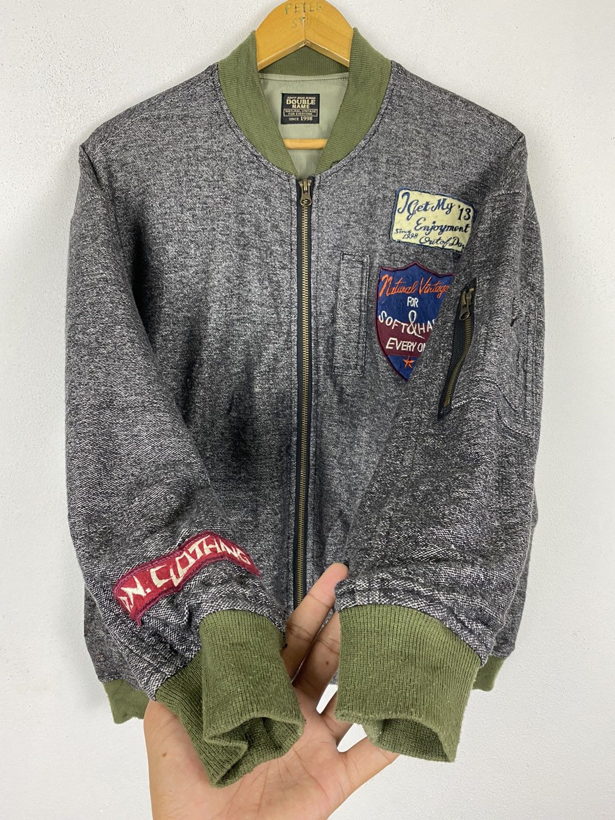 Japanese Brand DOUBLE NAME PATCH DESIGN BOMBER JACKET Size US M / EU 48-50 / 2 - 9 Thumbnail
