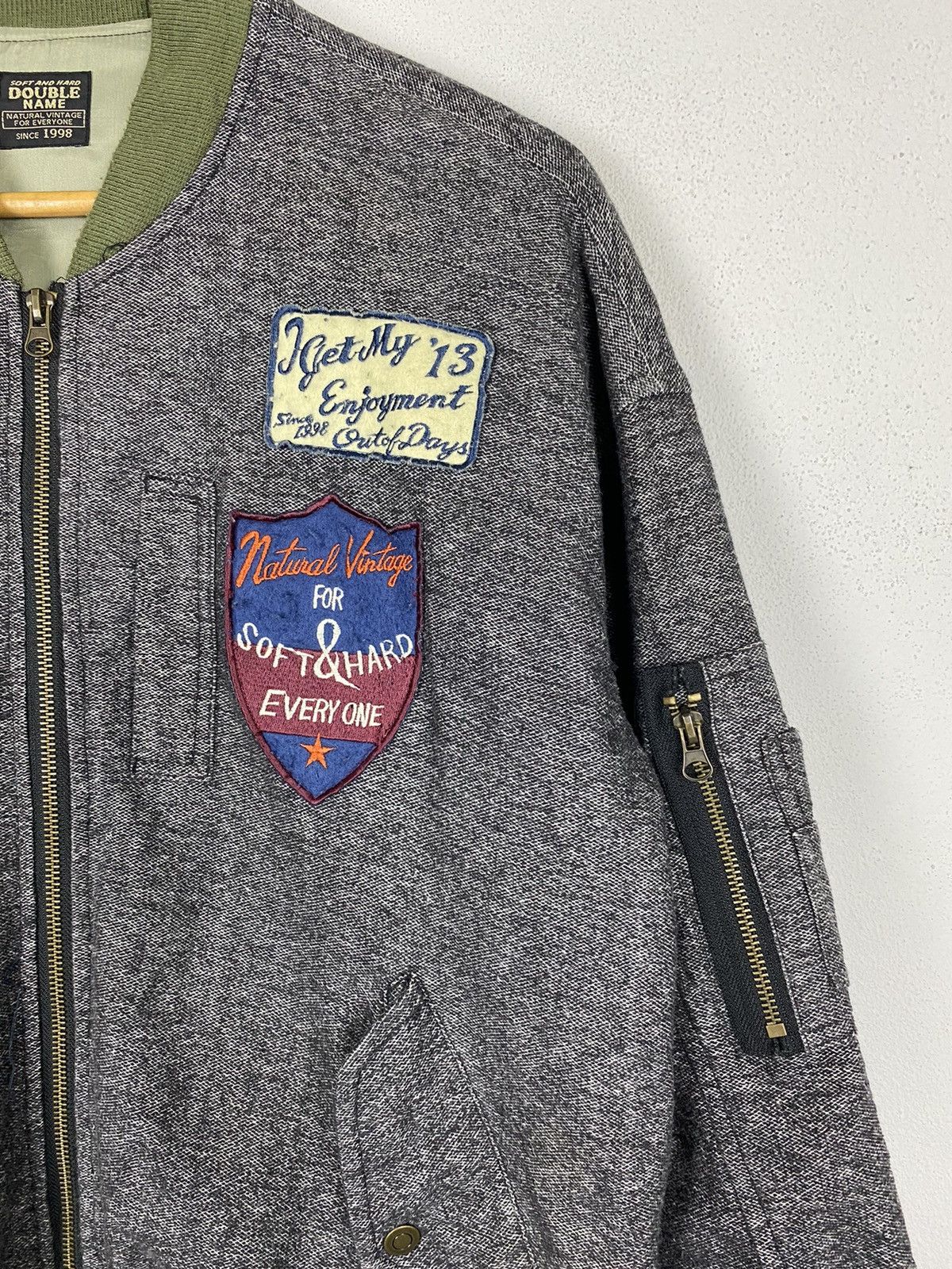 Japanese Brand DOUBLE NAME PATCH DESIGN BOMBER JACKET Size US M / EU 48-50 / 2 - 8 Thumbnail