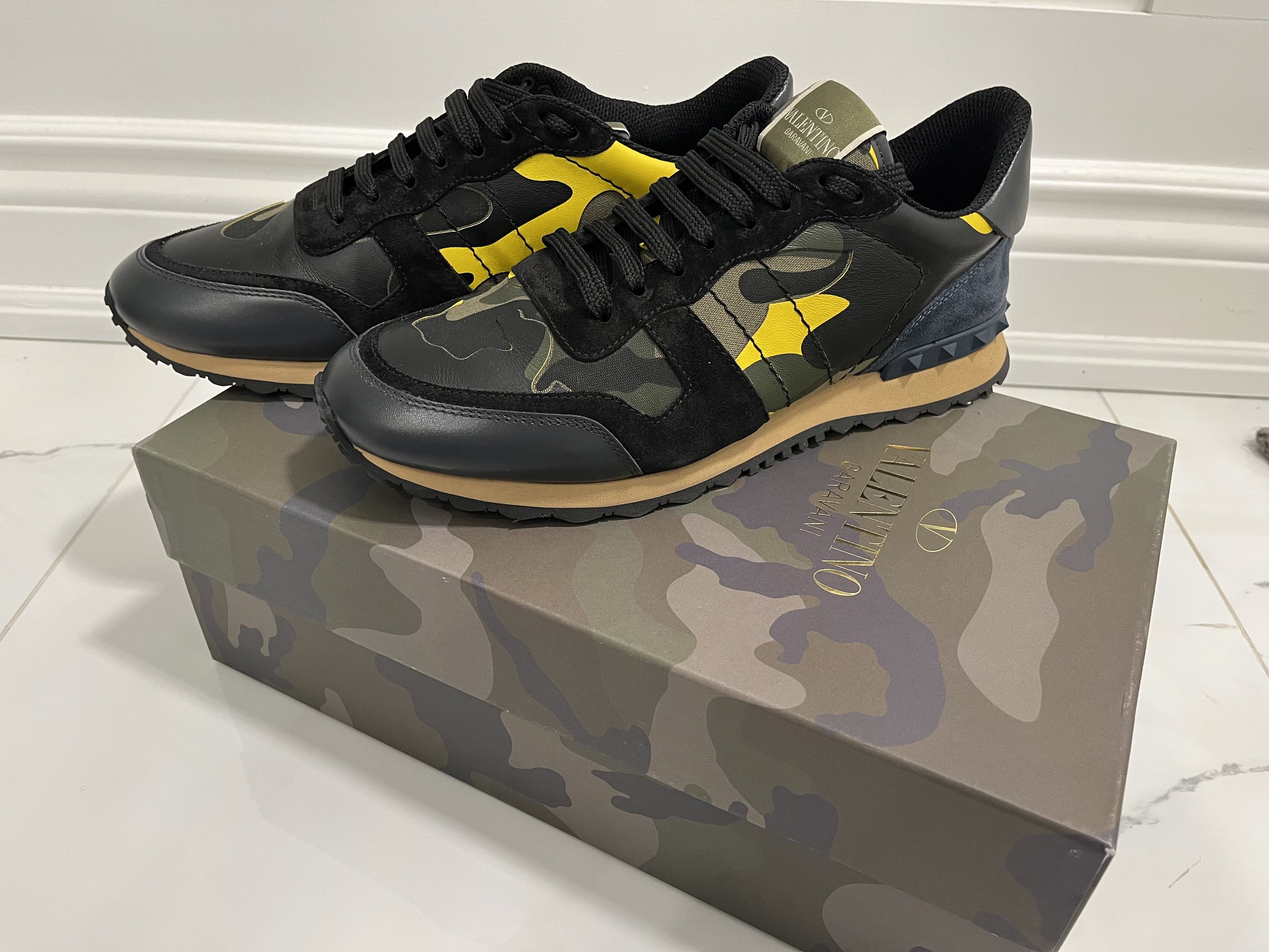 image of Valentino Rock Runner Sneakers in Camouflage, Men's (Size 9)