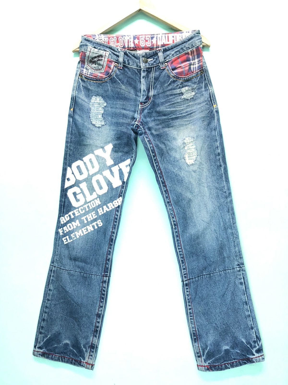 Body Glove × Vintage VINTAGE BODY GLOVE BIG SURF CALIFORNIA DISTRESSED DENIM JEAN Size US 30 / EU 46 - 2 Thumbnail