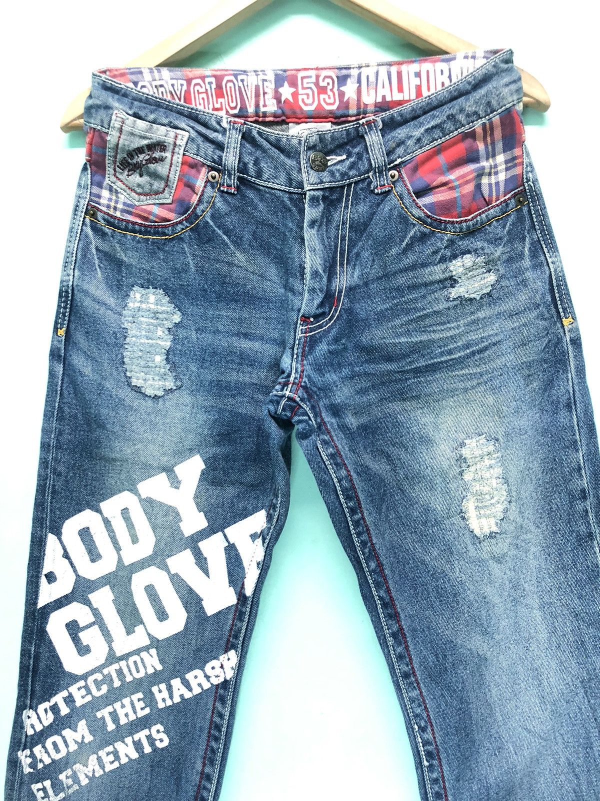 Body Glove × Vintage VINTAGE BODY GLOVE BIG SURF CALIFORNIA DISTRESSED DENIM JEAN Size US 30 / EU 46 - 3 Thumbnail