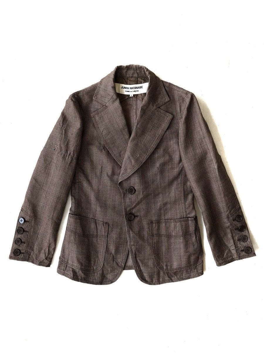 Junya Watanabe GRAIL🔥AW03 Junya Watanabe Old Gingham B/D Blazer Suit Size 38S - 2 Thumbnail