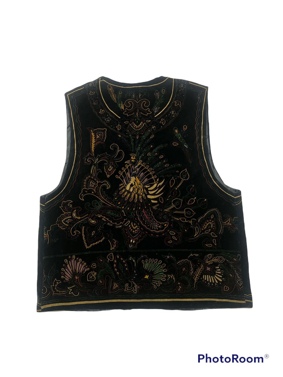 Japanese Brand Rare🔥Vintage Velvet Peacock Vest Size US S / EU 44-46 / 1 - 2 Thumbnail