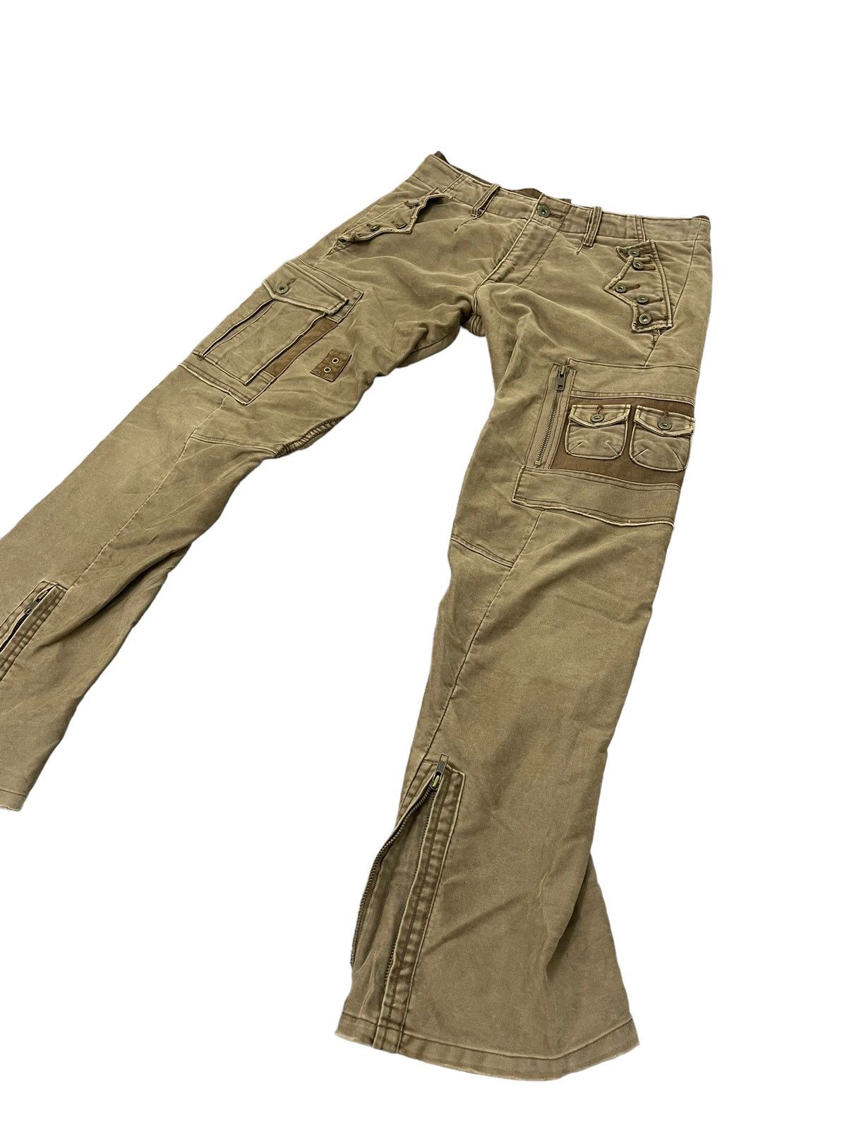 Japanese Brand Flare Cargo Moleskin Scheme Warriors Multi Pockets 4🟦4 Size US 30 / EU 46 - 3 Thumbnail
