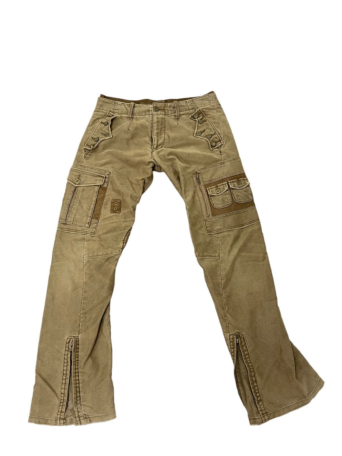 Japanese Brand Flare Cargo Moleskin Scheme Warriors Multi Pockets 4🟦4 Size US 30 / EU 46 - 2 Thumbnail