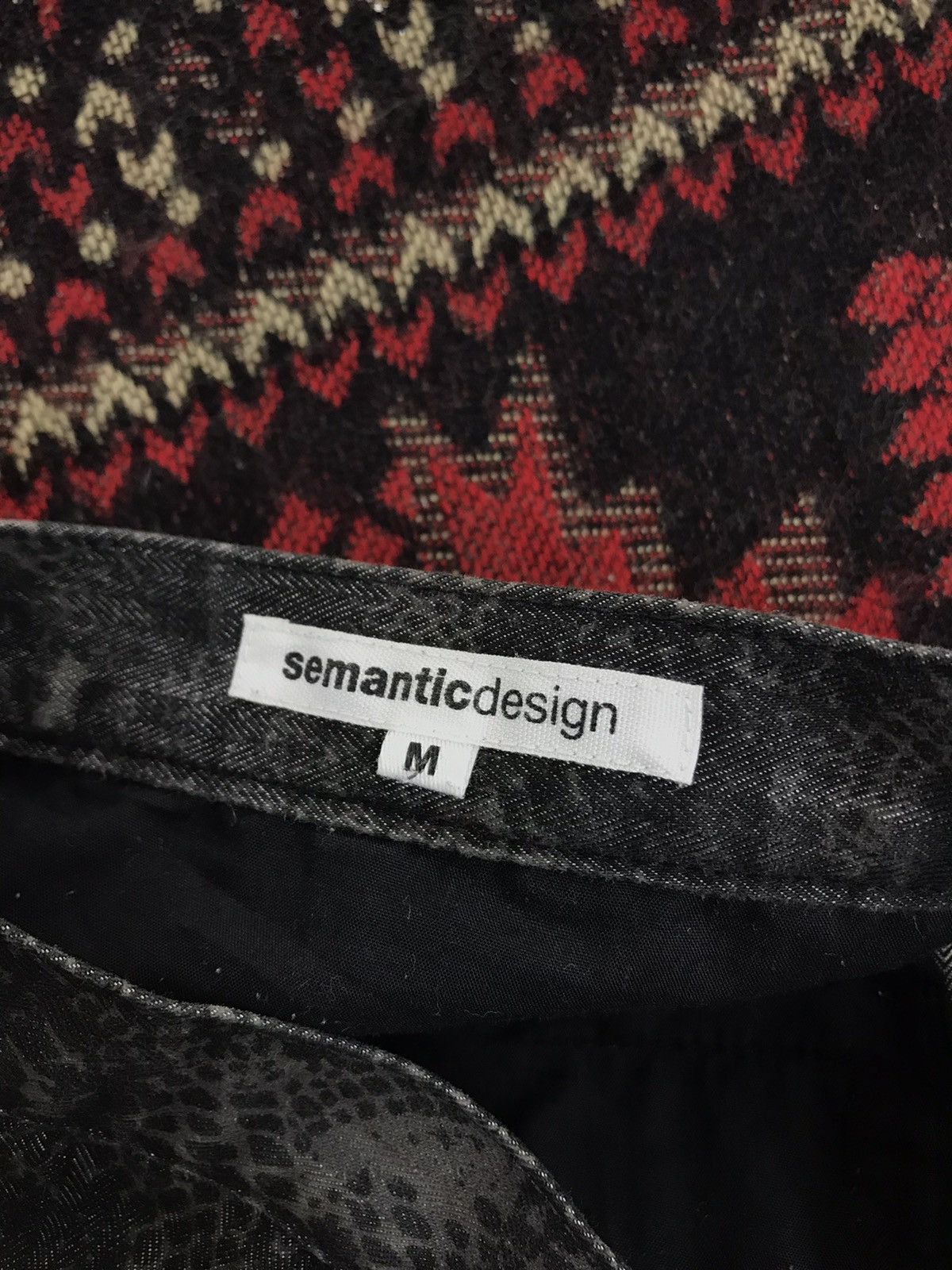 Japanese Brand Semantic Design Python Full Patterns Low Rise Pant Slim 34🟦 Size US 30 / EU 46 - 7 Thumbnail