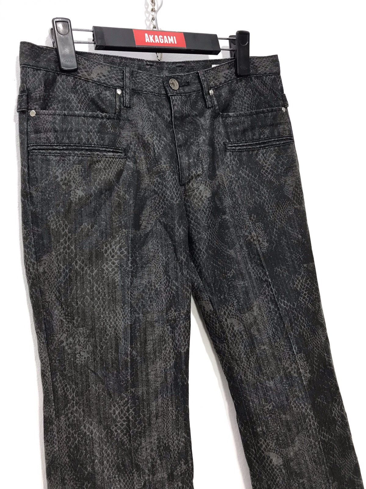 Japanese Brand Semantic Design Python Full Patterns Low Rise Pant Slim 34🟦 Size US 30 / EU 46 - 5 Thumbnail