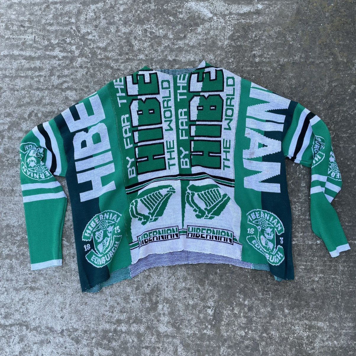 Vintage Knit Sweater Custom Football Scarf Hand Made Y2K