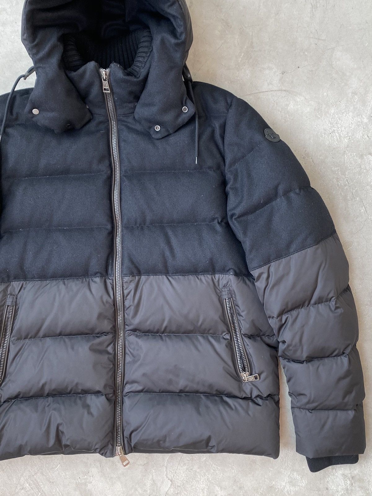 Moncler Moncler Tonal Wool & Nylon Quilted Down Jacket Size US L / EU 52-54 / 3 - 3 Thumbnail