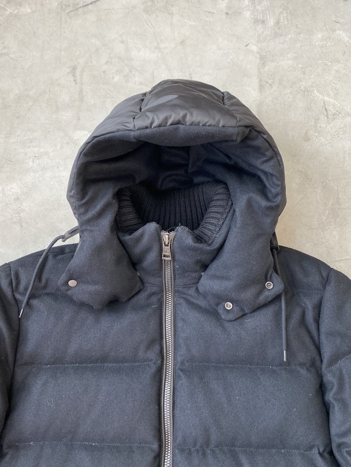 Moncler Moncler Tonal Wool & Nylon Quilted Down Jacket Size US L / EU 52-54 / 3 - 7 Thumbnail
