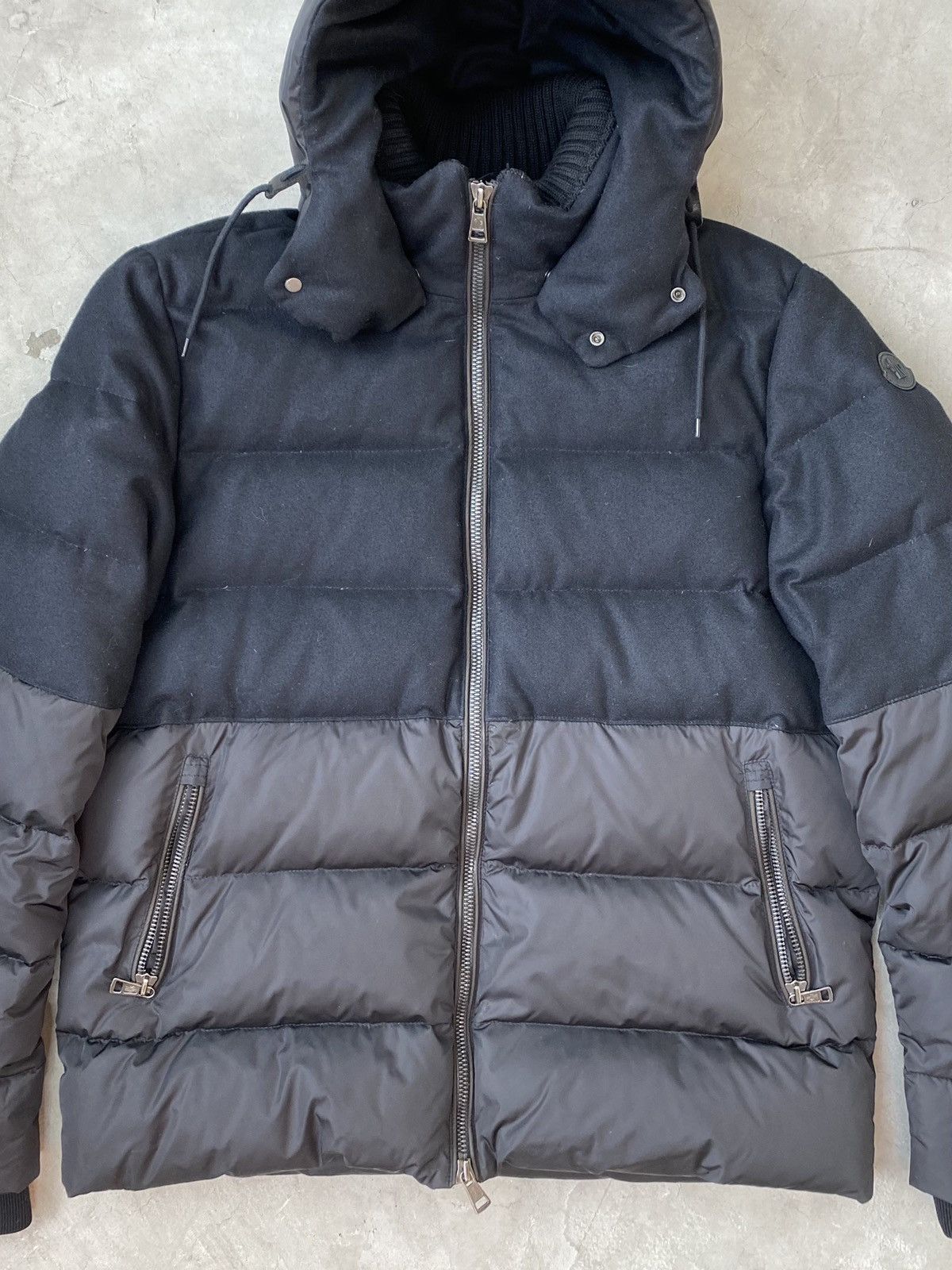 Moncler Moncler Tonal Wool & Nylon Quilted Down Jacket Size US L / EU 52-54 / 3 - 6 Thumbnail