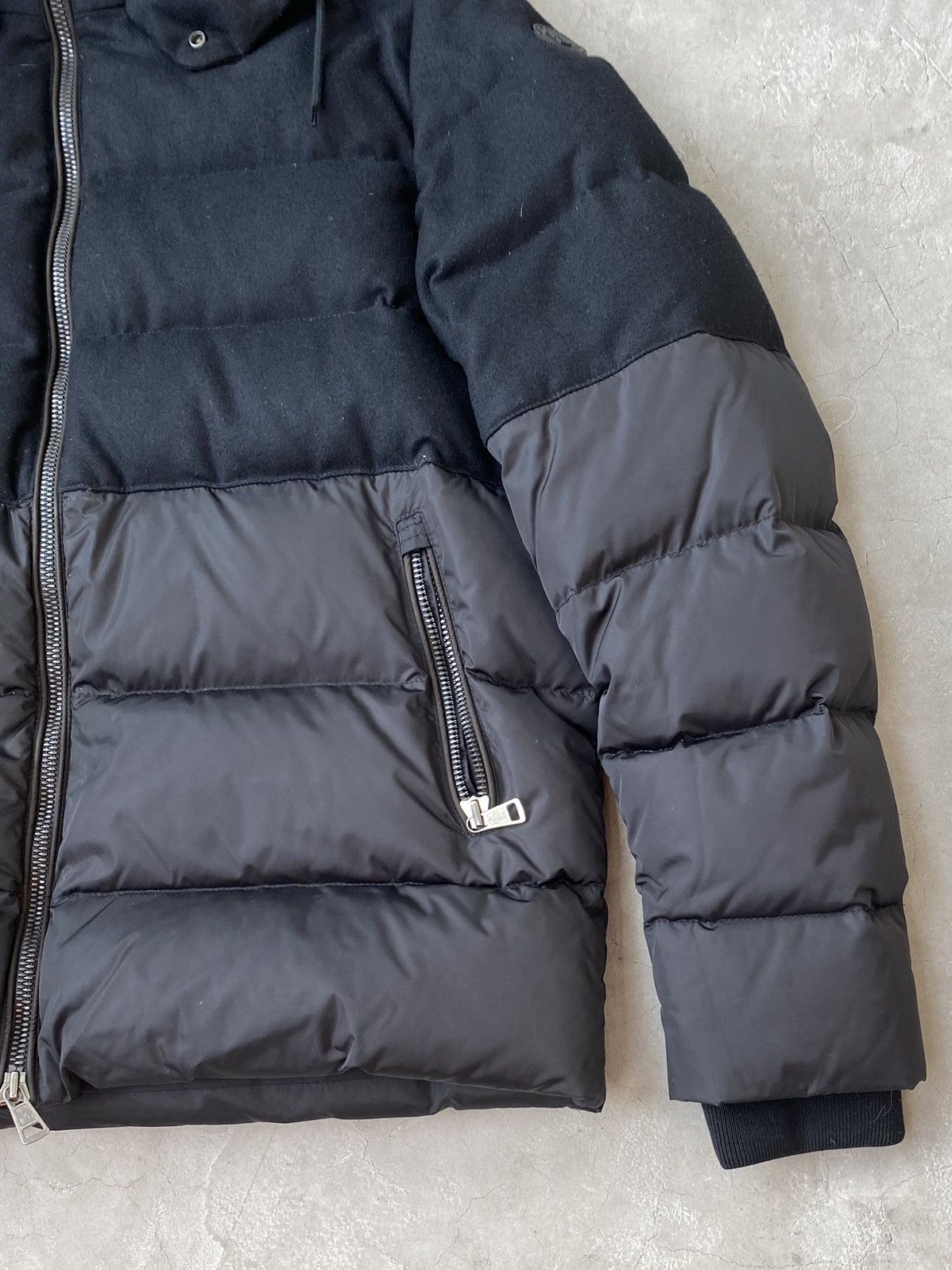 Moncler Moncler Tonal Wool & Nylon Quilted Down Jacket Size US L / EU 52-54 / 3 - 8 Thumbnail