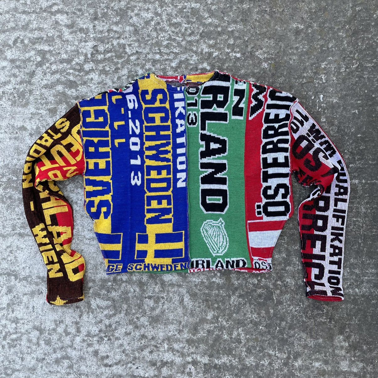 Vintage Vintage Custom Knit Sweater Rework Upcycling Football Scarf Size M / US 6-8 / IT 42-44 - 1 Thumbnail
