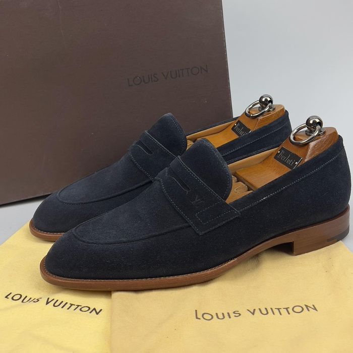 Louis Vuitton Saint Germain loafers dress formal blue navy suede