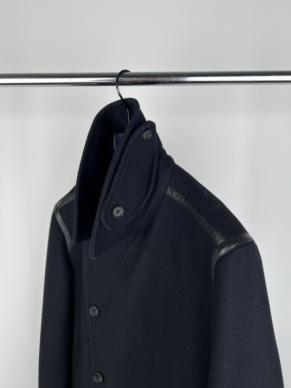 Allsaints Allsaints Salter Pea Coat Double Wool Size US L / EU 52-54 / 3 - 3 Thumbnail