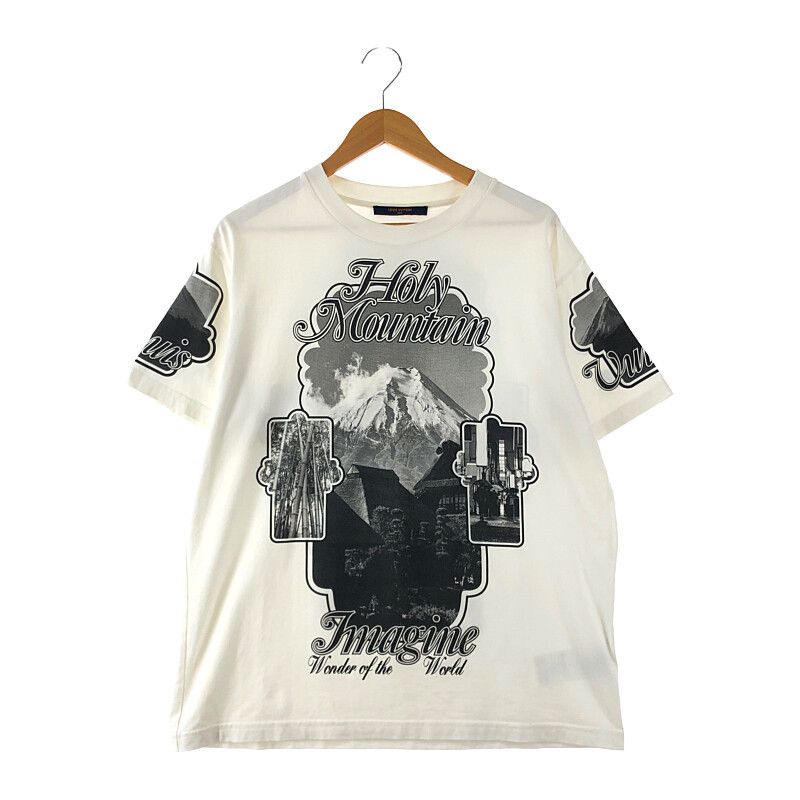 Louis Vuitton Men's Black Cotton Holy Mountain Printed T-Shirt