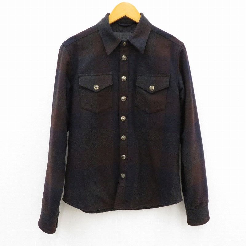 image of Chrome Hearts Wool Over Shirt in Black, Men's (Size Small)
