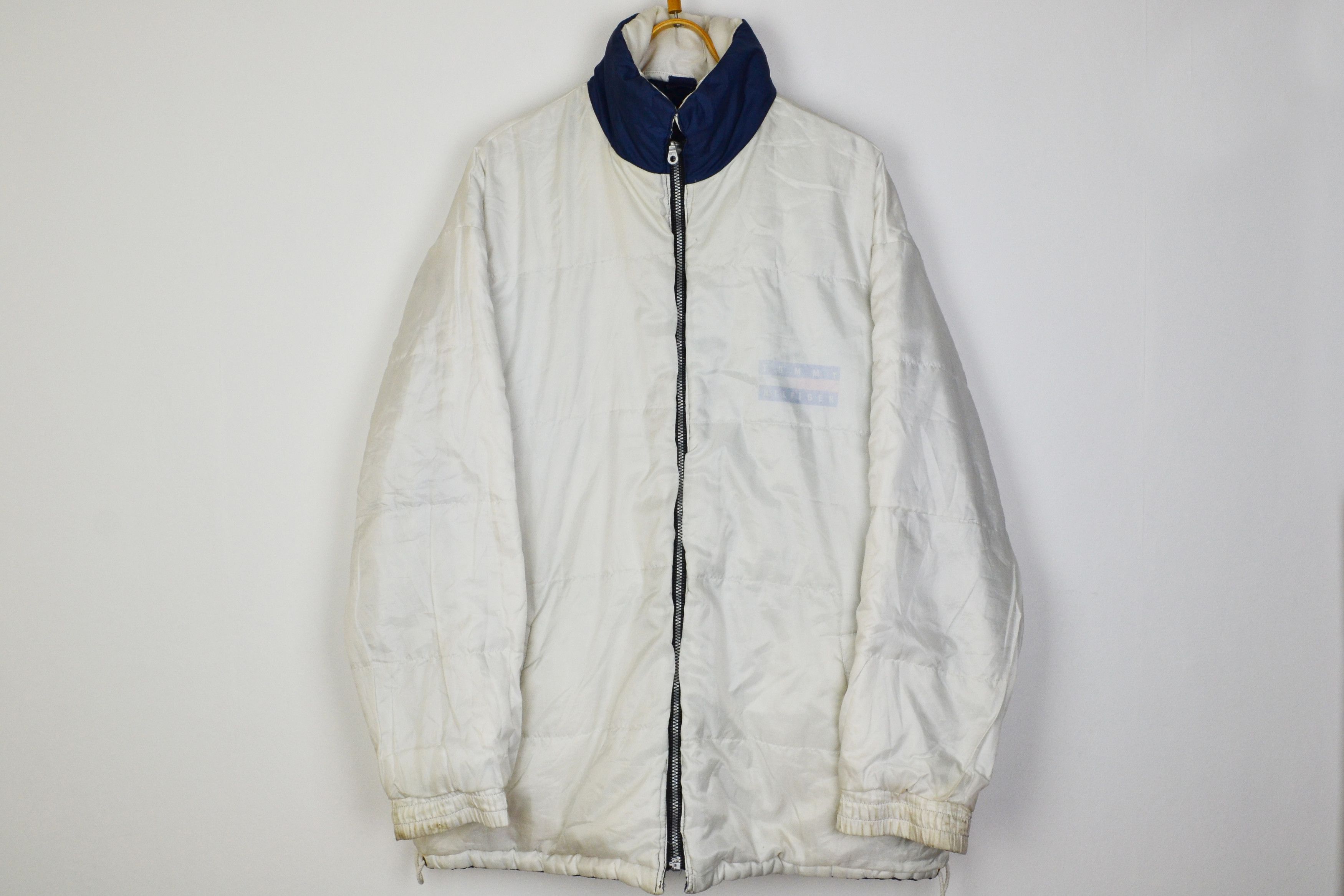 Tommy Hilfiger 🔴 Tommy Hilfiger Jacket Warm Coat Oversize Big Logo White Size US XL / EU 56 / 4 - 4 Thumbnail