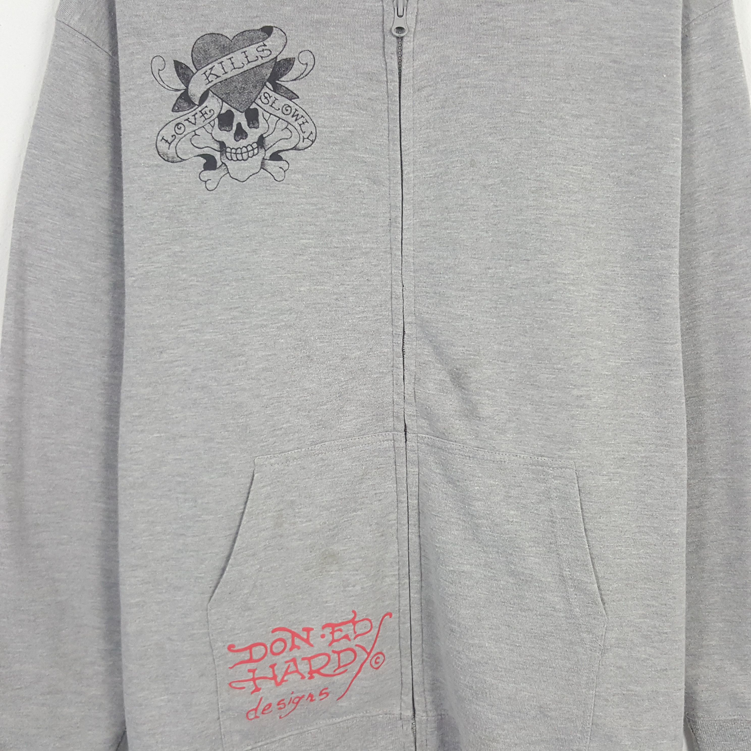 Christian Audigier × Ed Hardy × Vintage Ed Hardy x Christian Audigier Skull Zipper Jacket Hoodies Size US L / EU 52-54 / 3 - 3 Thumbnail