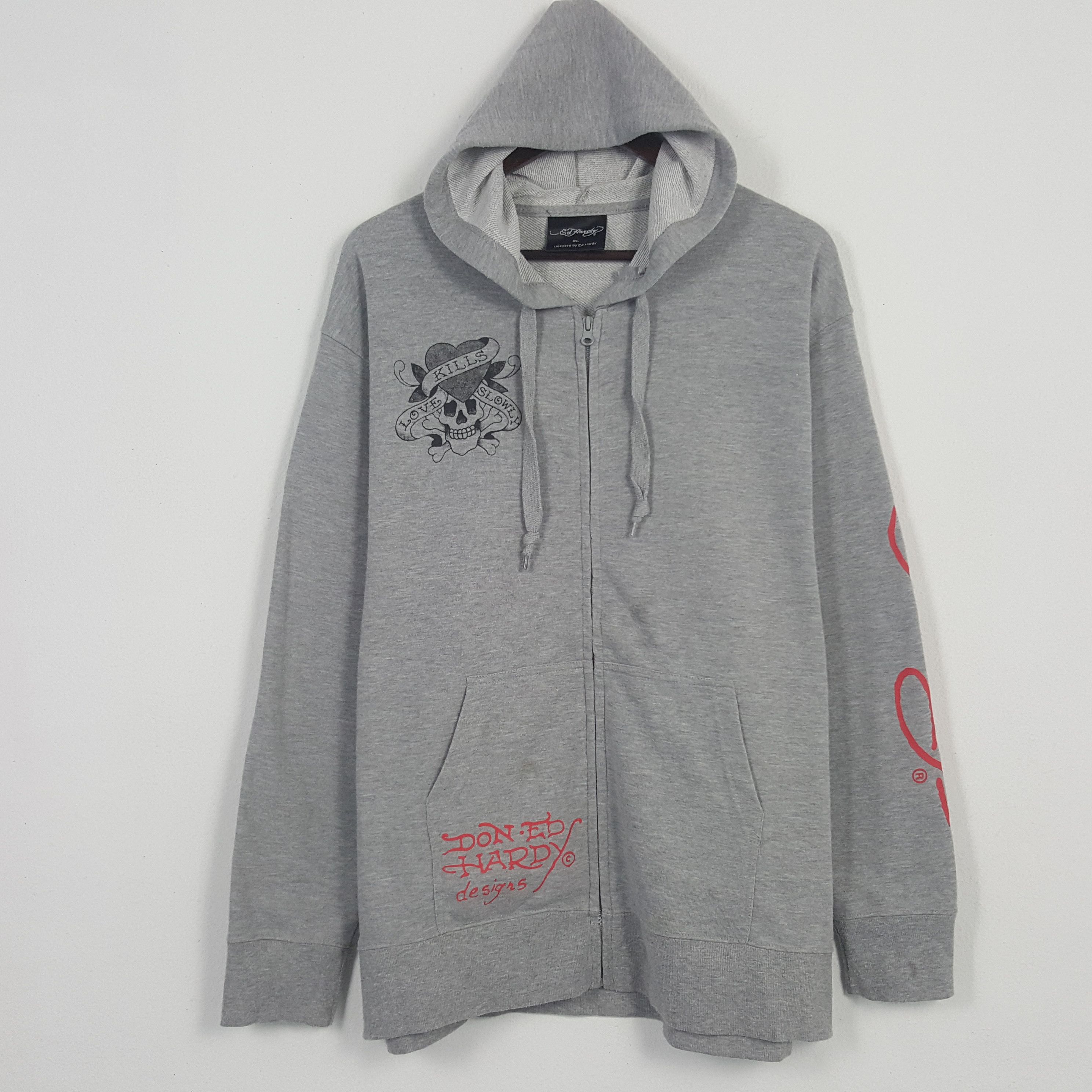 Christian Audigier × Ed Hardy × Vintage Ed Hardy x Christian Audigier Skull Zipper Jacket Hoodies Size US L / EU 52-54 / 3 - 2 Thumbnail
