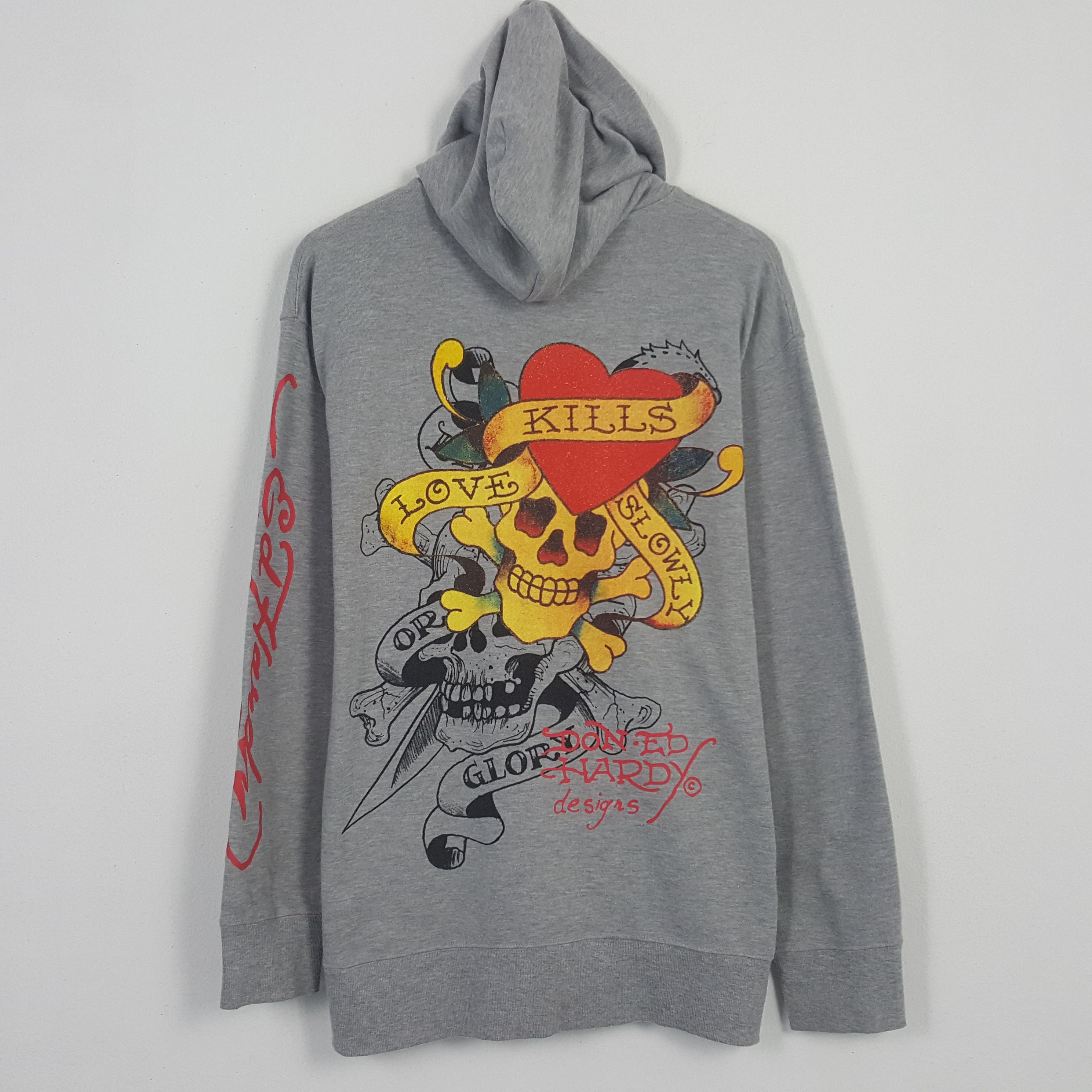 Christian Audigier × Ed Hardy × Vintage Ed Hardy x Christian Audigier Skull Zipper Jacket Hoodies Size US L / EU 52-54 / 3 - 1 Thumbnail