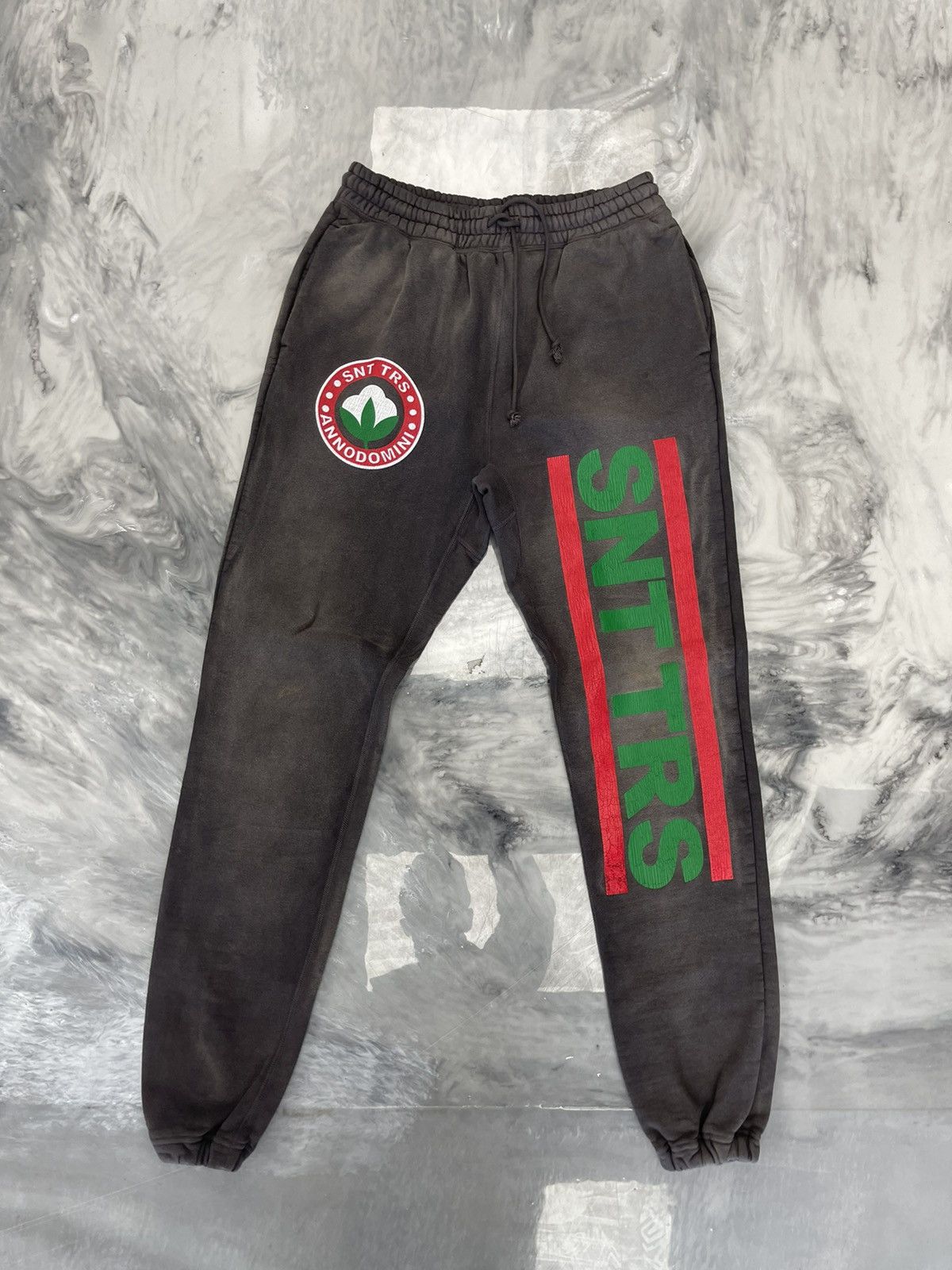 image of Saint Michael Denim Tears Snt Trs Vintage Fade Sweatpant in Black, Men's (Size 30)