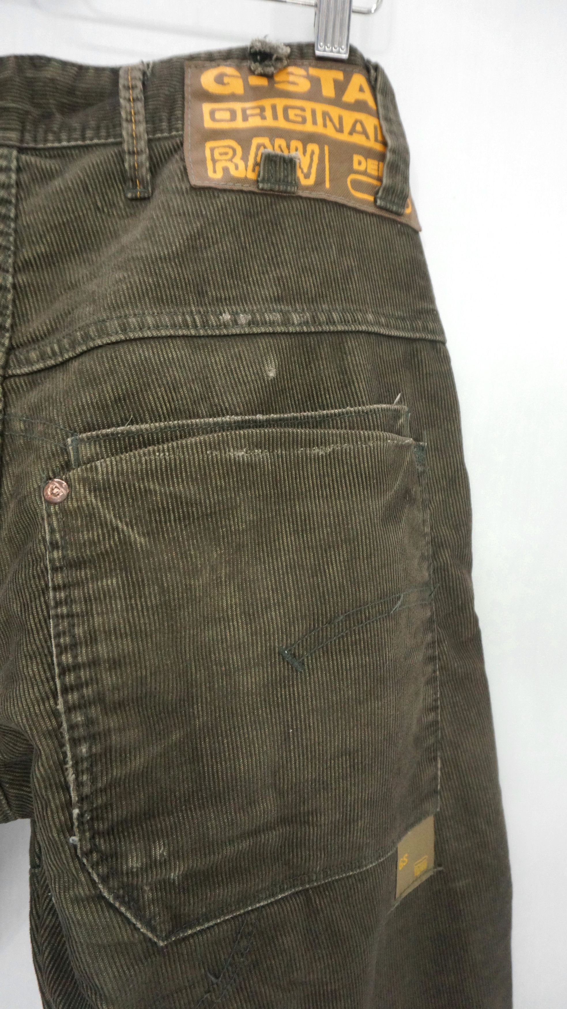 Designer × G-Star 🔥 G STAR RAW Twisted Leg Corduroy Pants Dark Olive Size US 32 / EU 48 - 8 Thumbnail