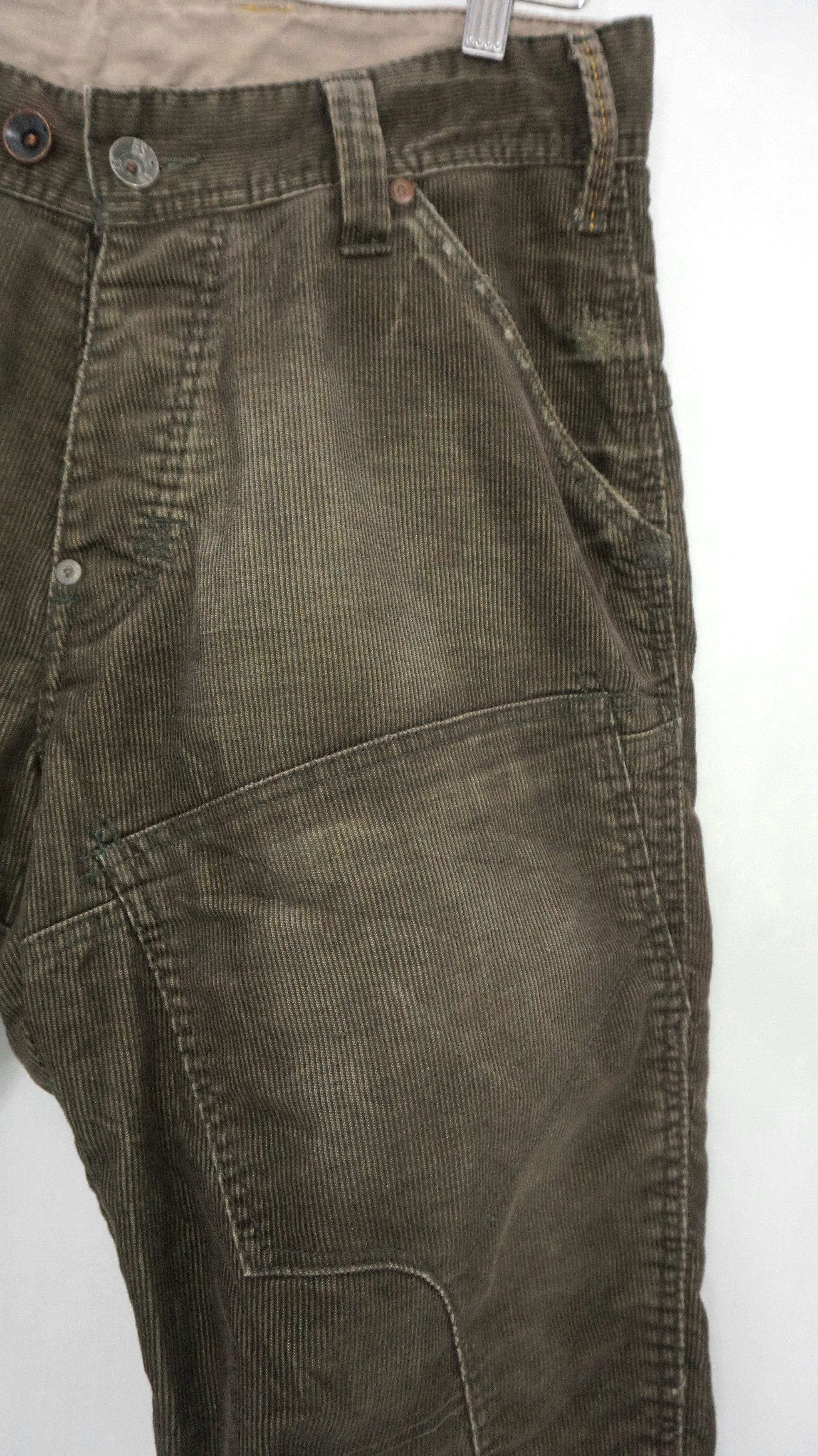 Designer × G-Star 🔥 G STAR RAW Twisted Leg Corduroy Pants Dark Olive Size US 32 / EU 48 - 4 Thumbnail