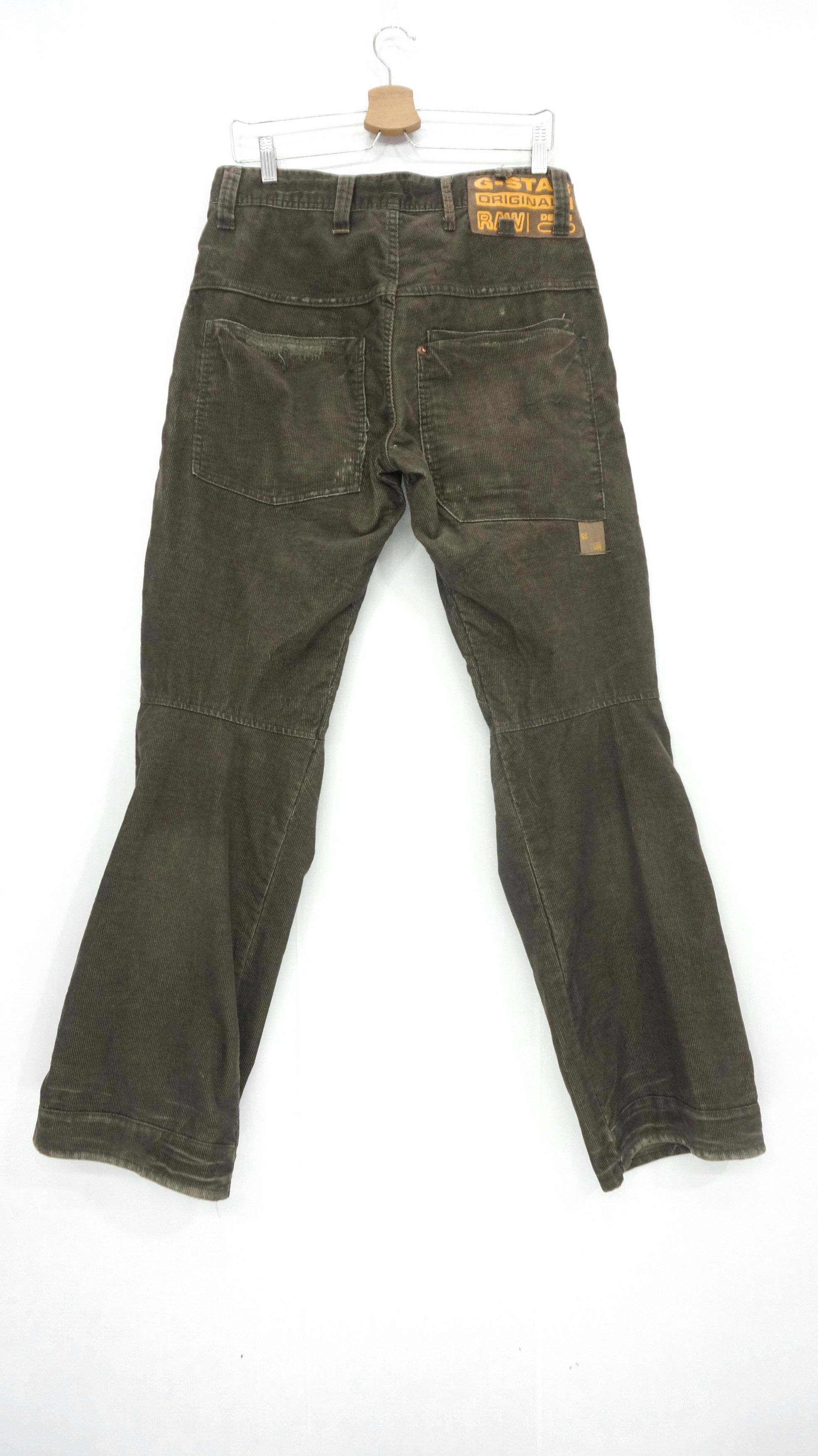 Designer × G-Star 🔥 G STAR RAW Twisted Leg Corduroy Pants Dark Olive Size US 32 / EU 48 - 3 Thumbnail