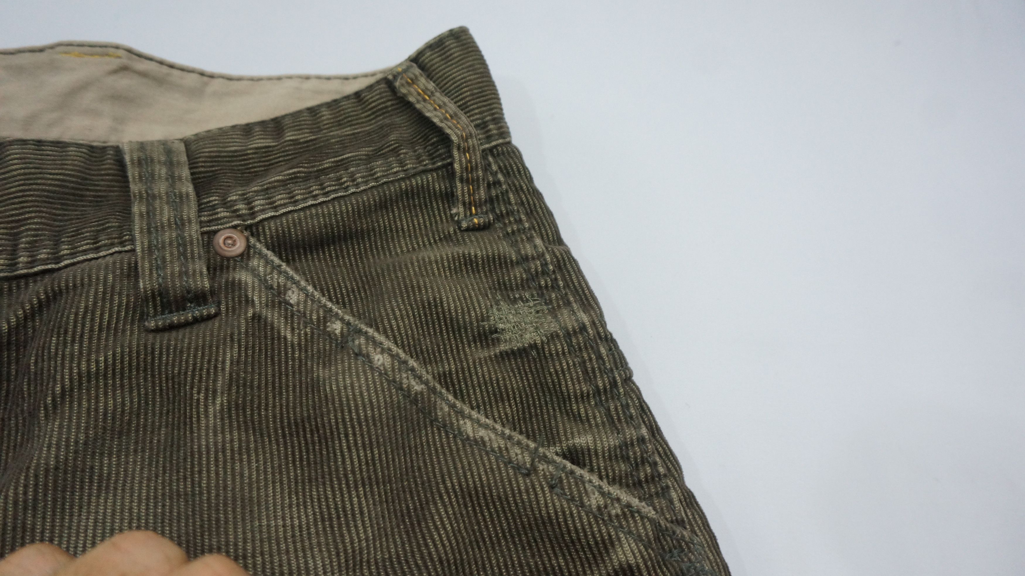 Designer × G-Star 🔥 G STAR RAW Twisted Leg Corduroy Pants Dark Olive Size US 32 / EU 48 - 21 Thumbnail