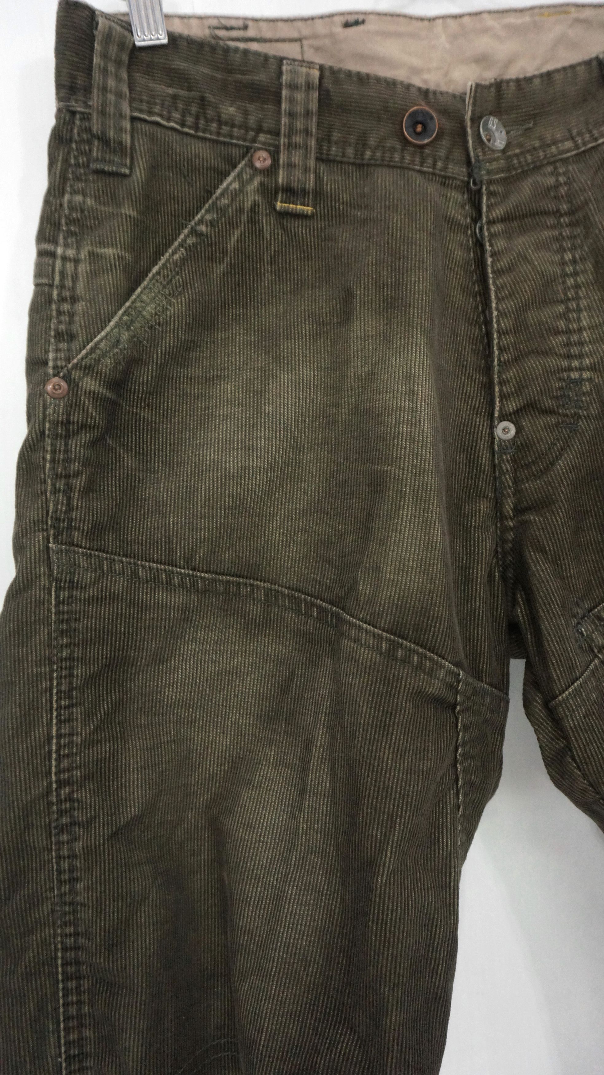 Designer × G-Star 🔥 G STAR RAW Twisted Leg Corduroy Pants Dark Olive Size US 32 / EU 48 - 5 Thumbnail