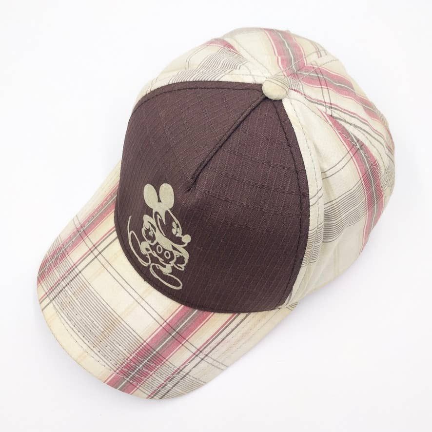 Vintage Vintage Mickey Disney Plaid Flannel Trucker Hat Strapback Size ONE SIZE - 4 Thumbnail