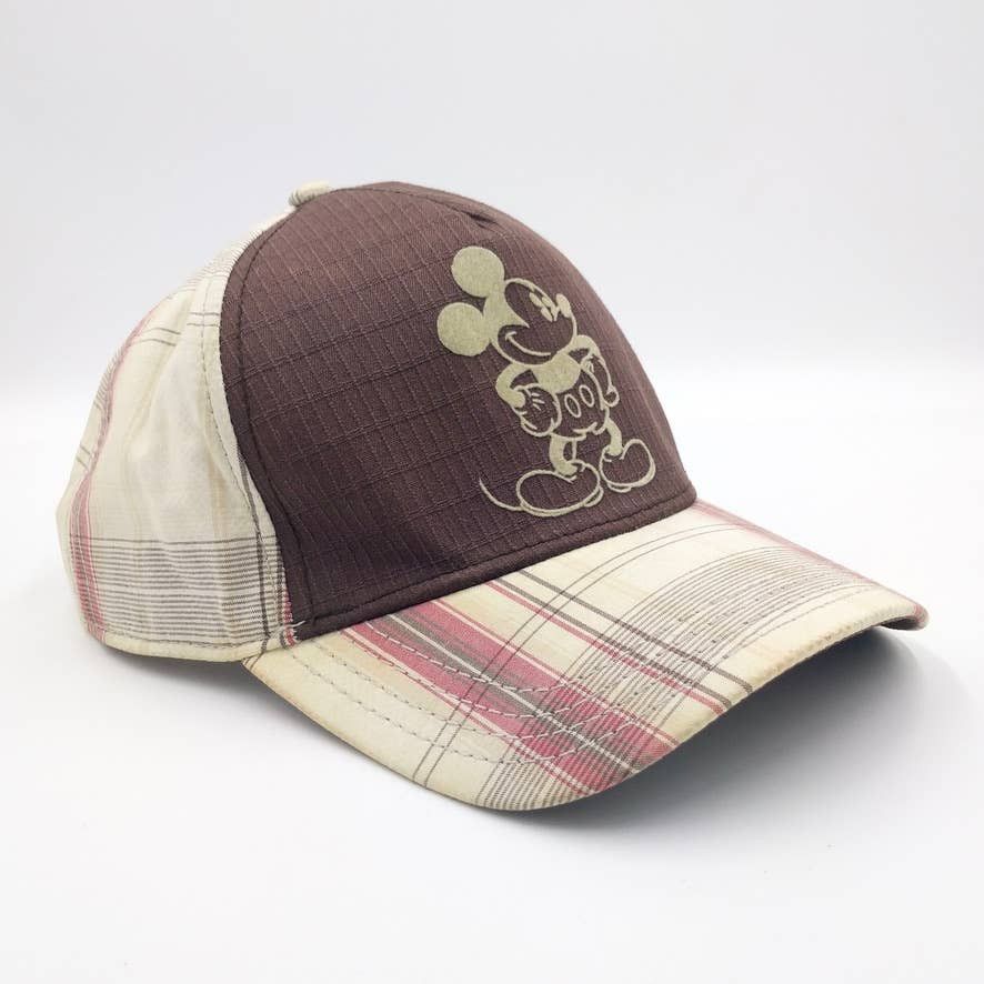 Vintage Vintage Mickey Disney Plaid Flannel Trucker Hat Strapback Size ONE SIZE - 1 Thumbnail