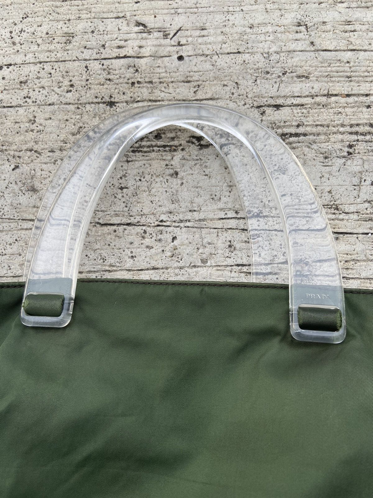 Prada PRADA Green Nylon Tote Handbag Size ONE SIZE - 3 Thumbnail