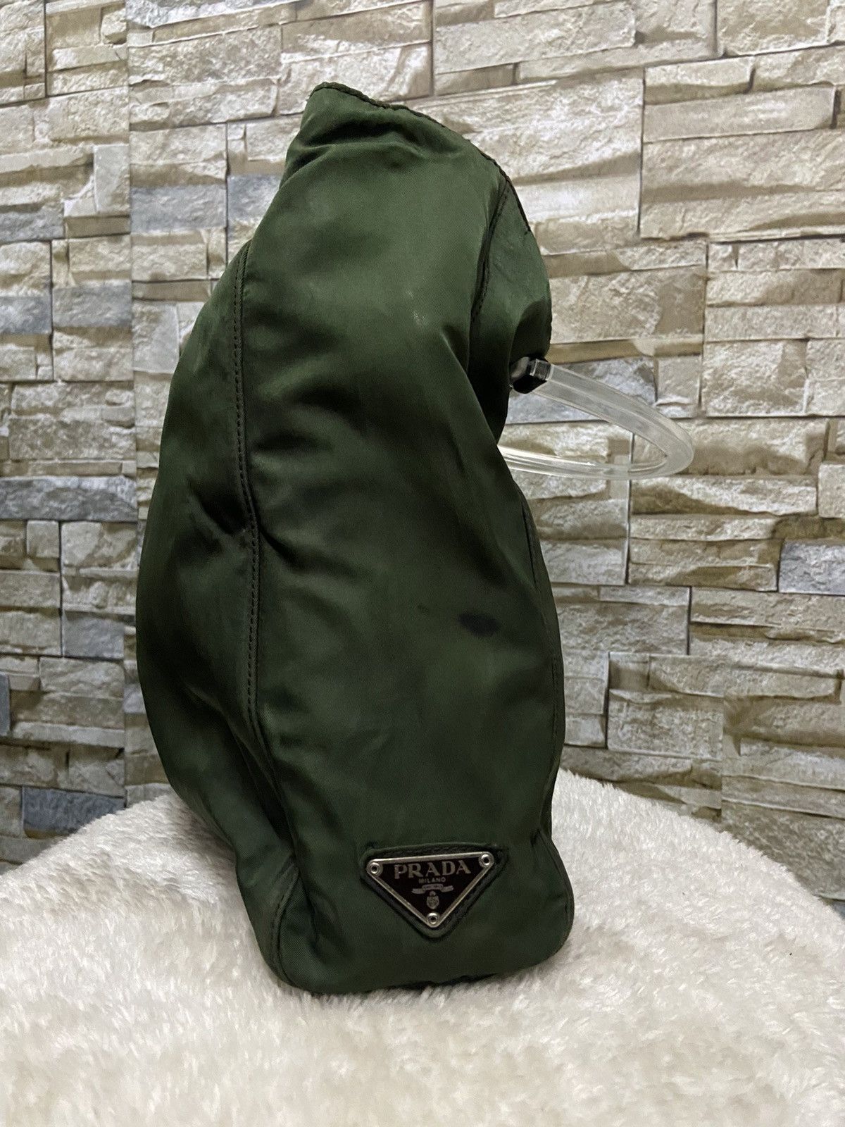 Prada PRADA Green Nylon Tote Handbag Size ONE SIZE - 11 Thumbnail