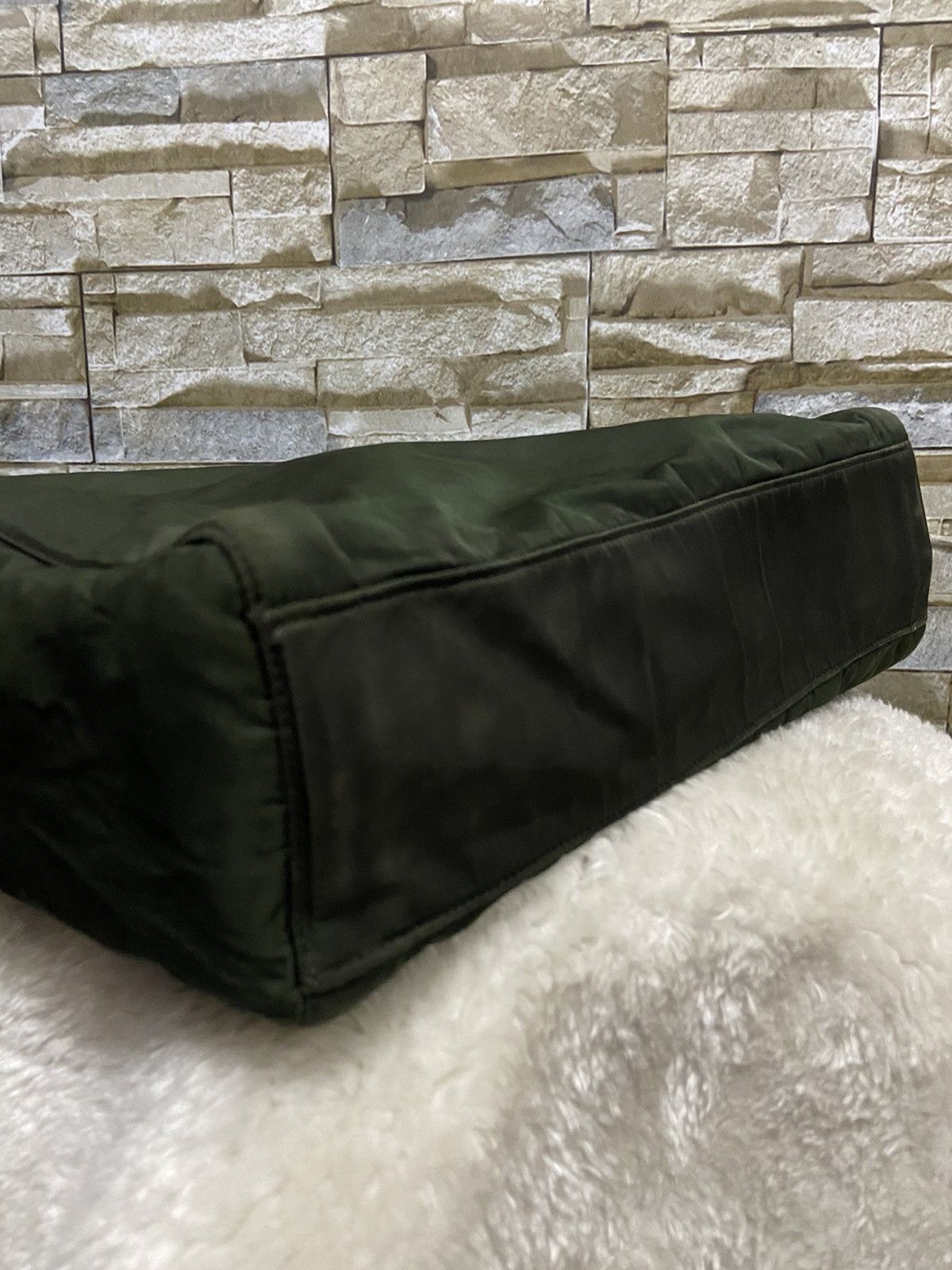 Prada PRADA Green Nylon Tote Handbag Size ONE SIZE - 10 Thumbnail
