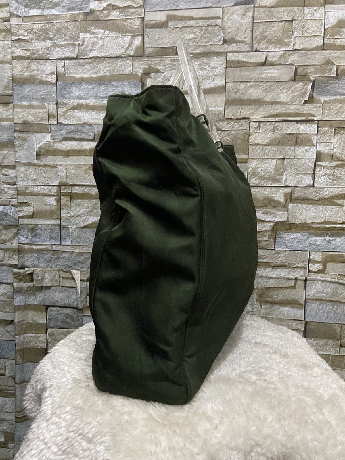 Prada PRADA Green Nylon Tote Handbag Size ONE SIZE - 12 Thumbnail