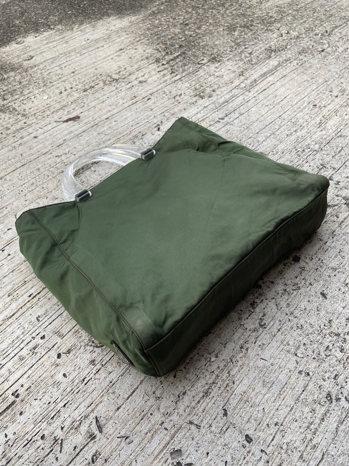 Prada PRADA Green Nylon Tote Handbag Size ONE SIZE - 5 Thumbnail