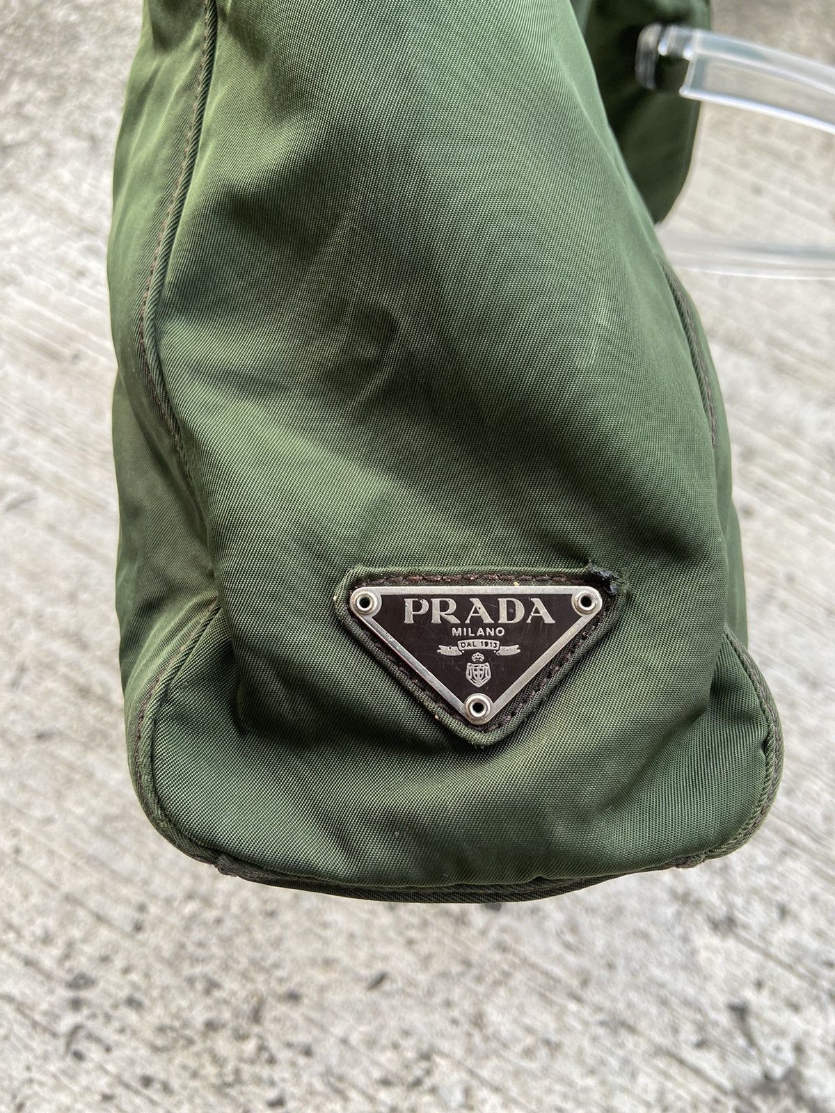 Prada PRADA Green Nylon Tote Handbag Size ONE SIZE - 6 Thumbnail