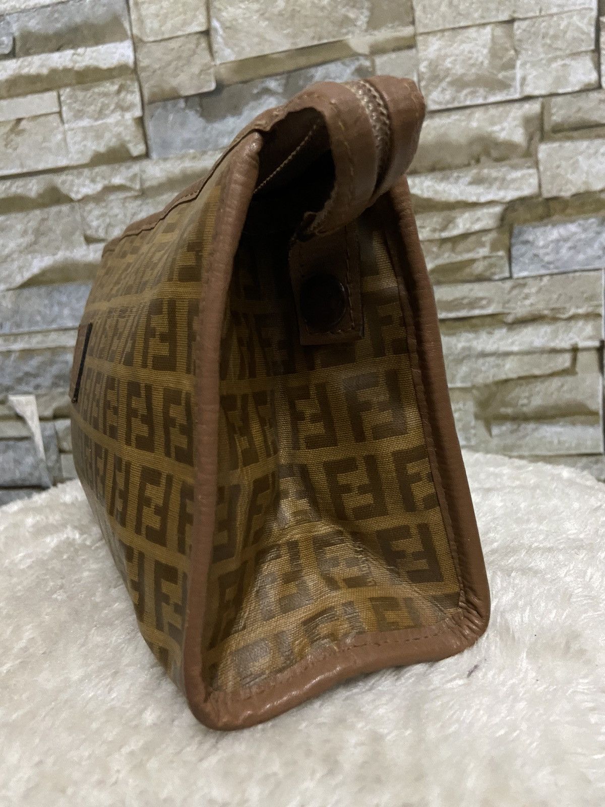 Fendi Fendi Zucca Coated Canvas Toiletry Clutch Bag Size ONE SIZE - 4 Thumbnail