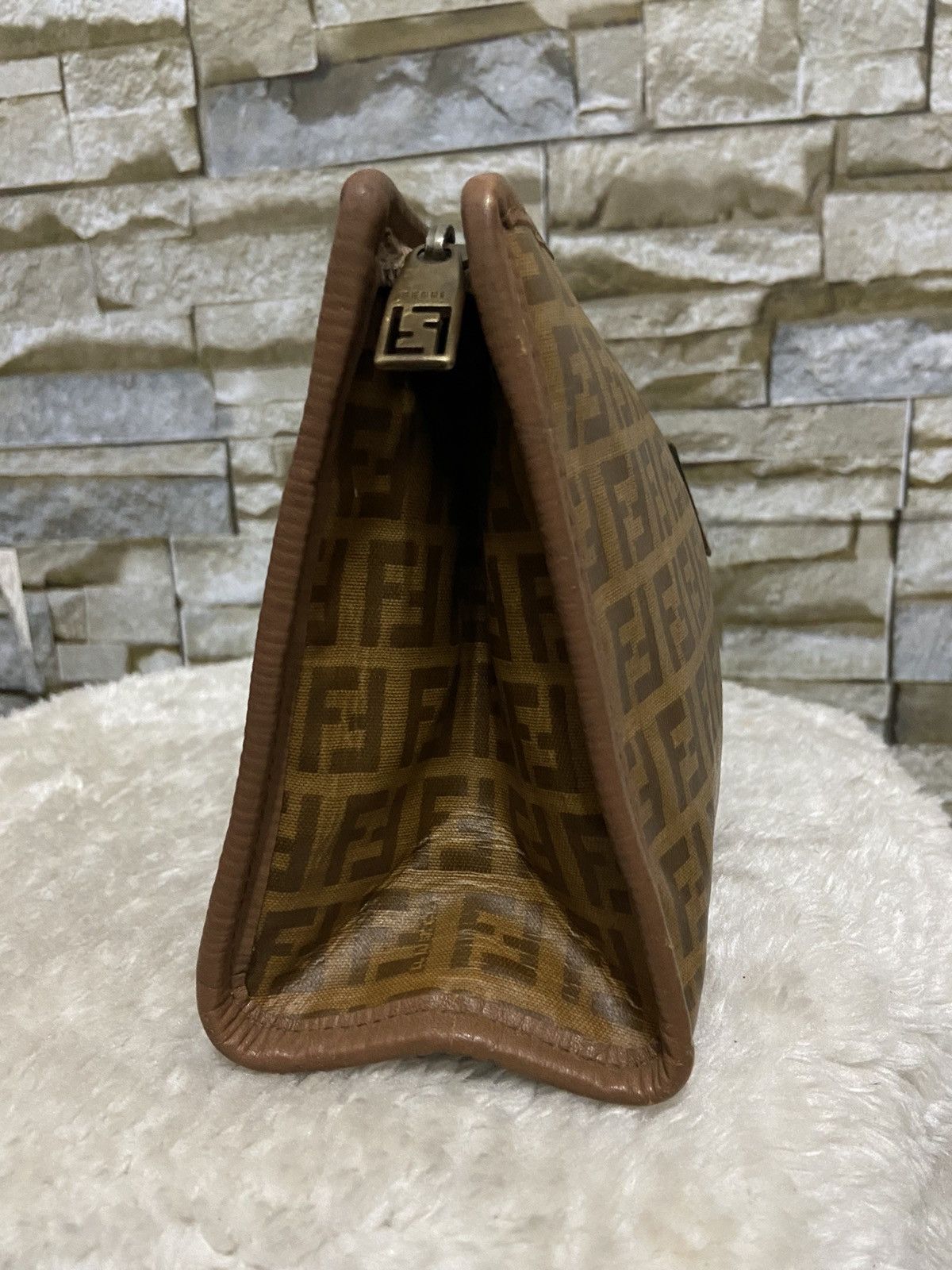 Fendi Fendi Zucca Coated Canvas Toiletry Clutch Bag Size ONE SIZE - 5 Thumbnail